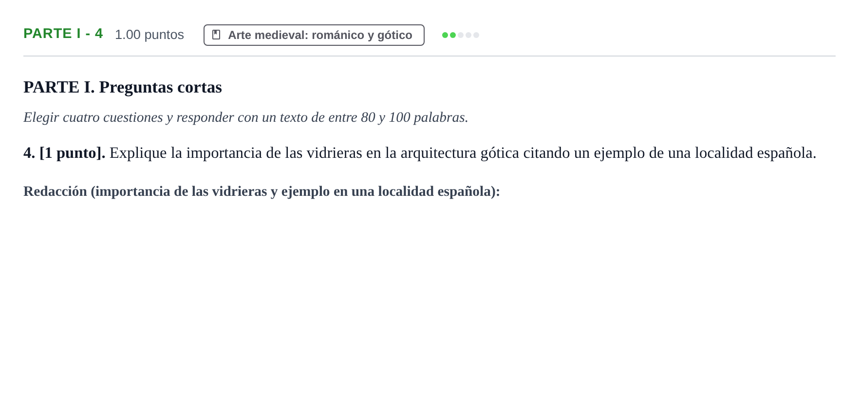 Enunciado: Ejercicio Parte I - 4 · Fundamentos Artísticos PAU Cantabria Ordinaria 2025