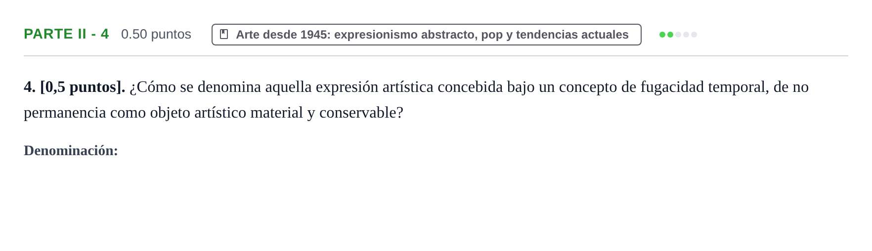 Enunciado: Ejercicio Parte II - 4 · Fundamentos Artísticos PAU Cantabria Ordinaria 2025