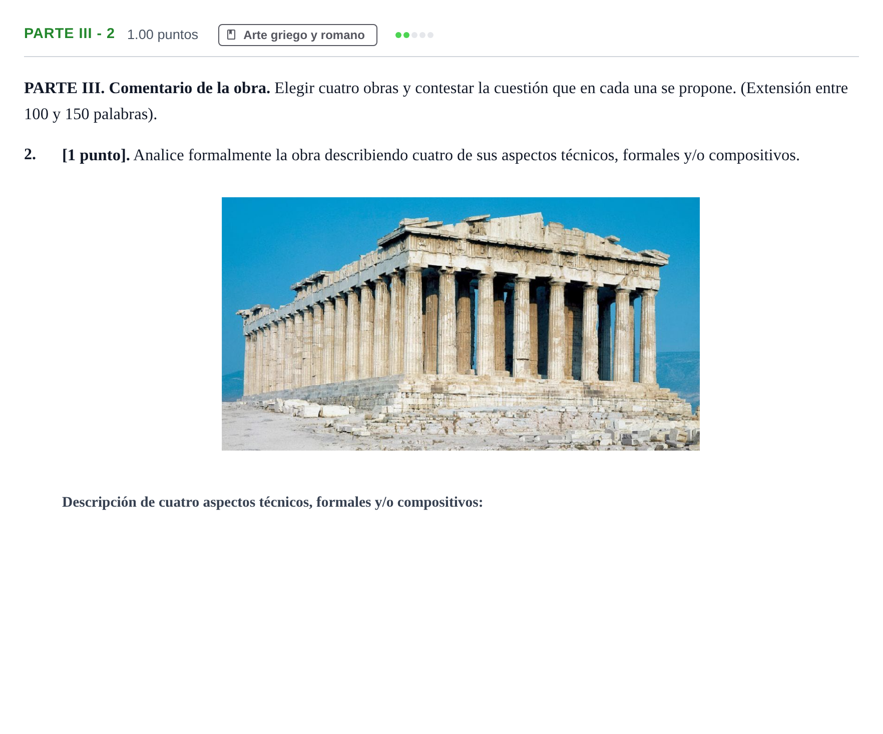 Enunciado: Ejercicio Parte III - 2 · Fundamentos Artísticos PAU Cantabria Ordinaria 2025