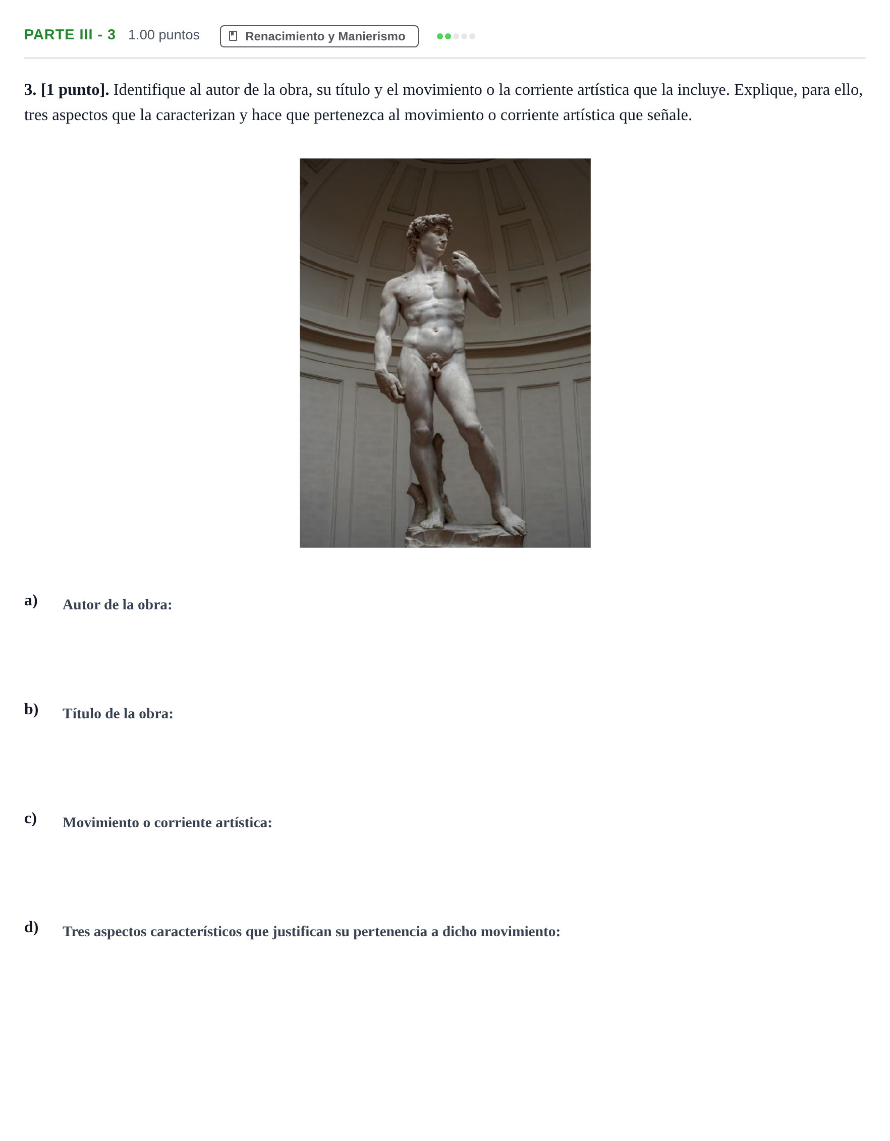 Enunciado: Ejercicio Parte III - 3 · Fundamentos Artísticos PAU Cantabria Ordinaria 2025