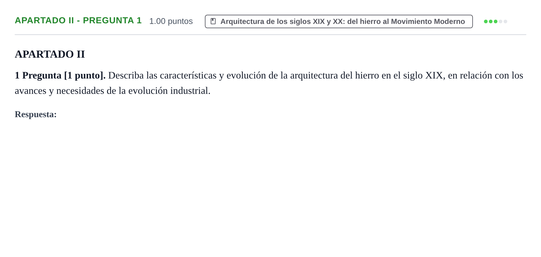Enunciado: Apartado II - Pregunta 1 · Historia del Arte PAU Cantabria Ordinaria 2025