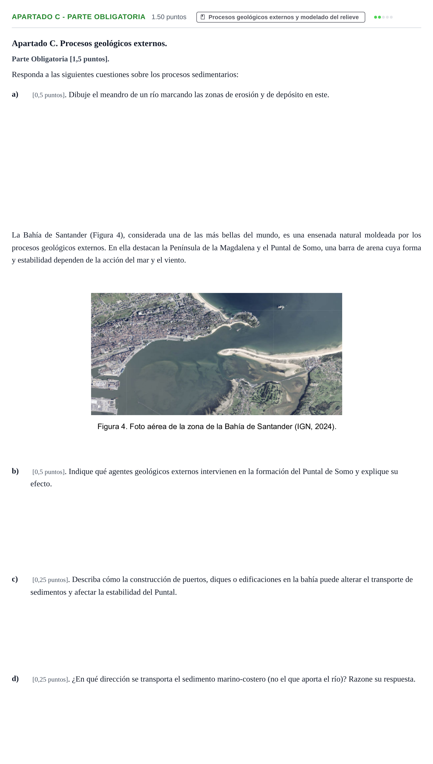Enunciado: Apartado C - Parte Obligatoria · Geología y Ciencias Ambientales PAU Cantabria Ordinaria 2025