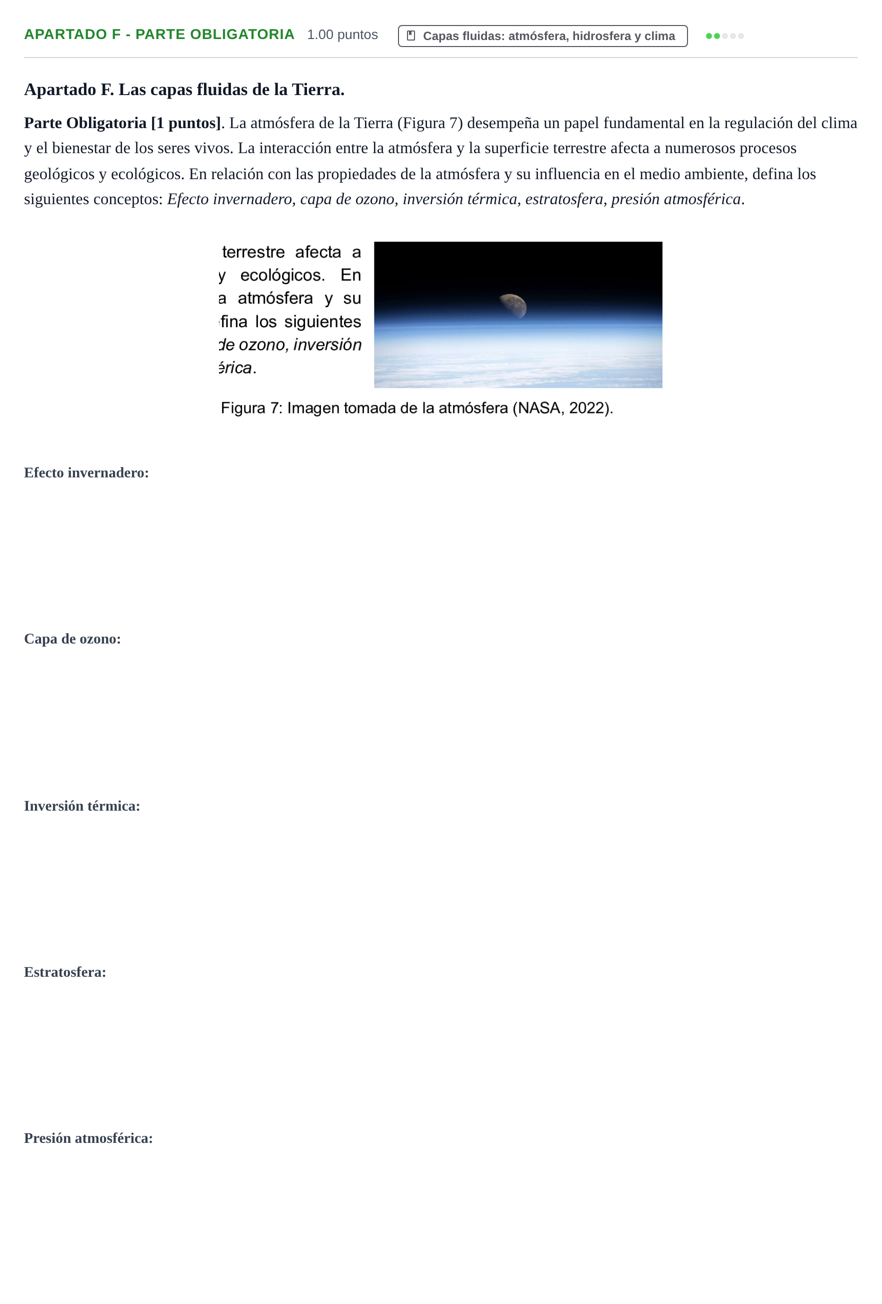 Enunciado: Apartado F - Parte Obligatoria · Geología y Ciencias Ambientales PAU Cantabria Ordinaria 2025