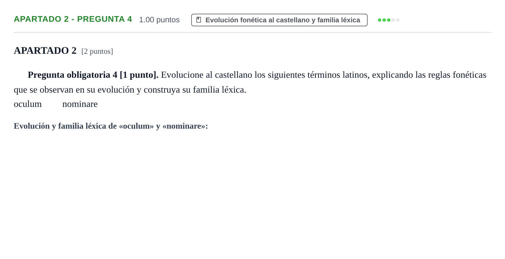 Enunciado: Apartado 2 - Pregunta 4 · Latín II PAU Cantabria Extraordinaria 2025