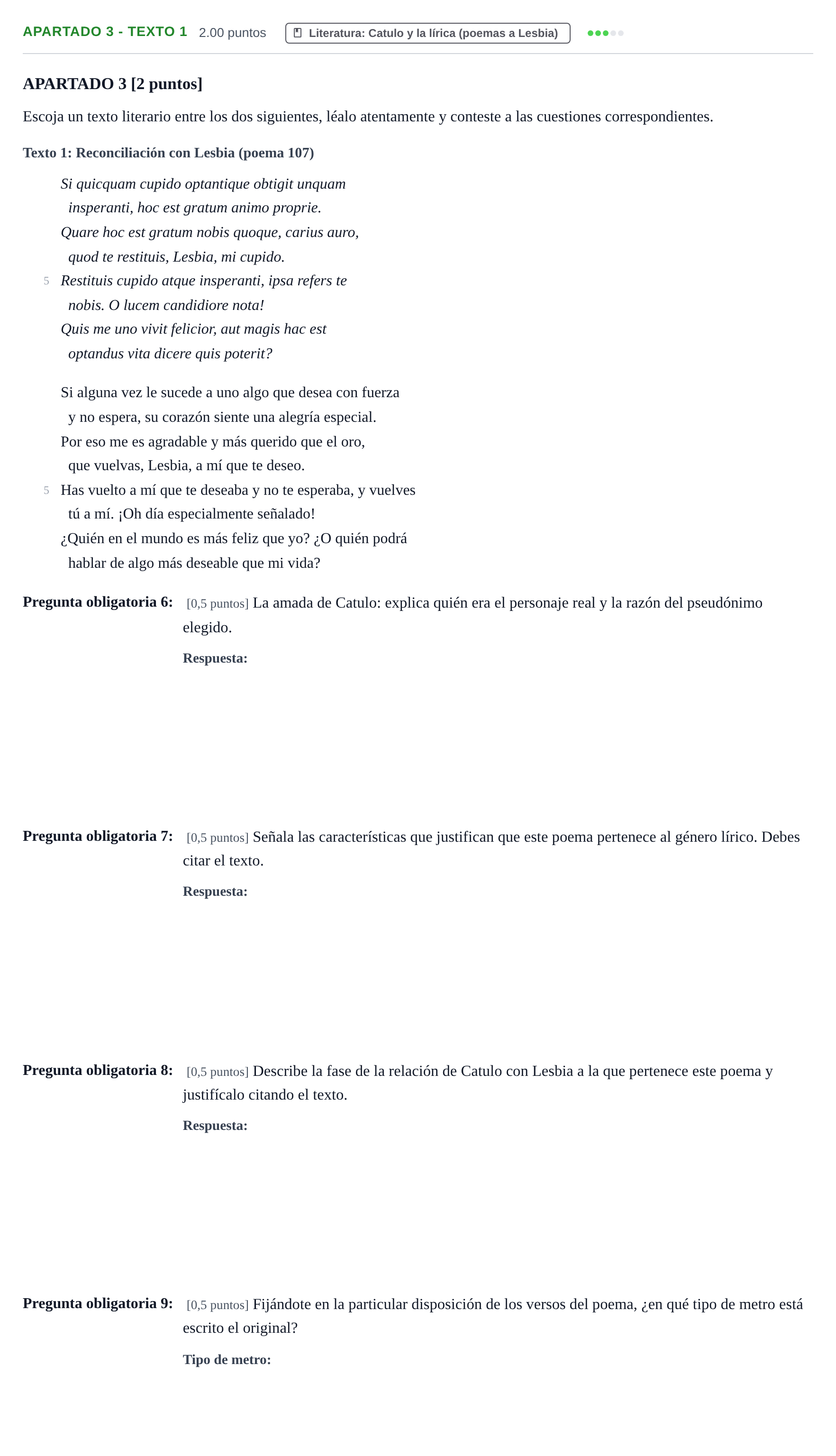 Enunciado: Apartado 3 - Texto 1 · Latín II PAU Cantabria Extraordinaria 2025