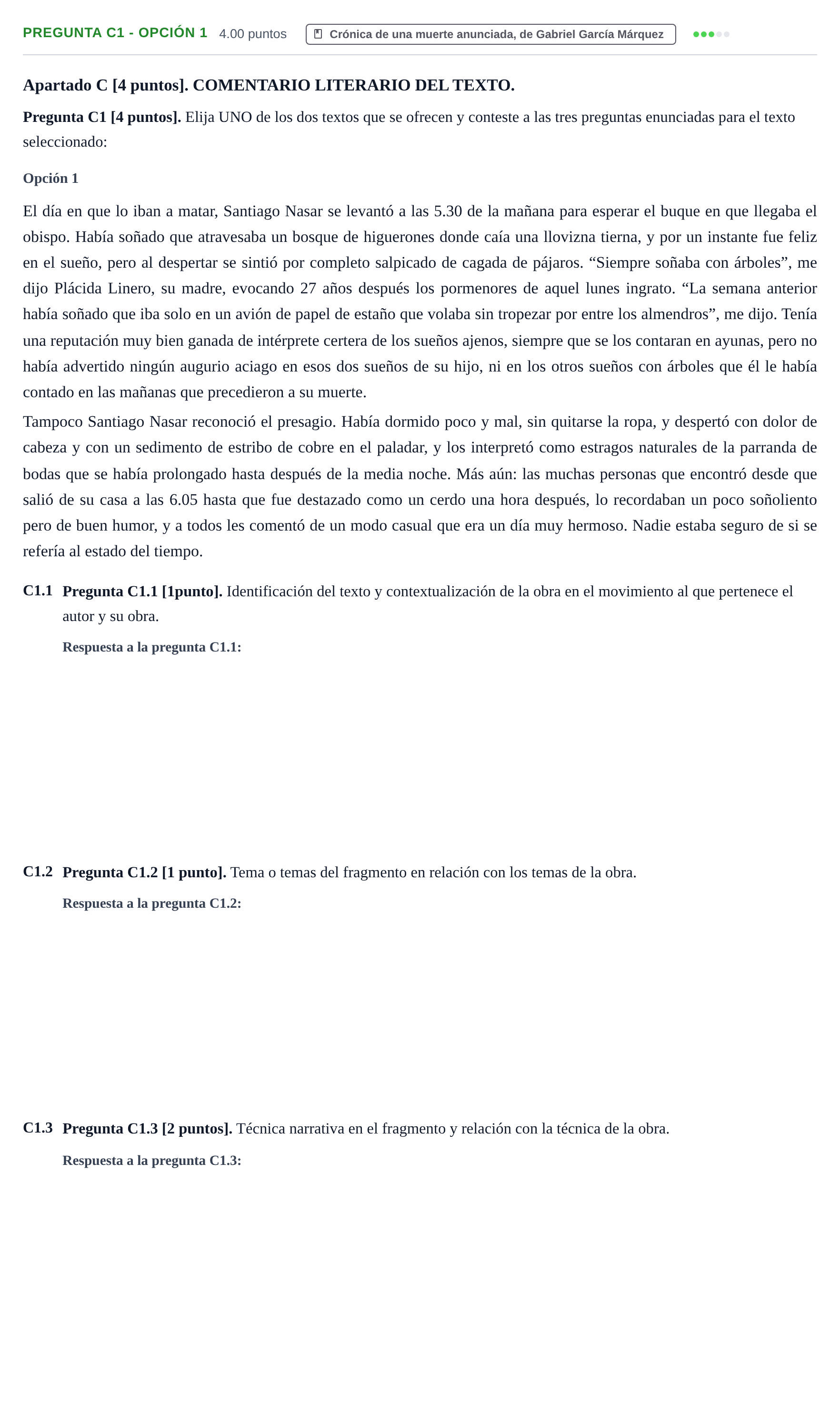 Enunciado: Pregunta C1 - Opción 1 · Lengua Castellana y Literatura II PAU Cantabria Ordinaria 2025
