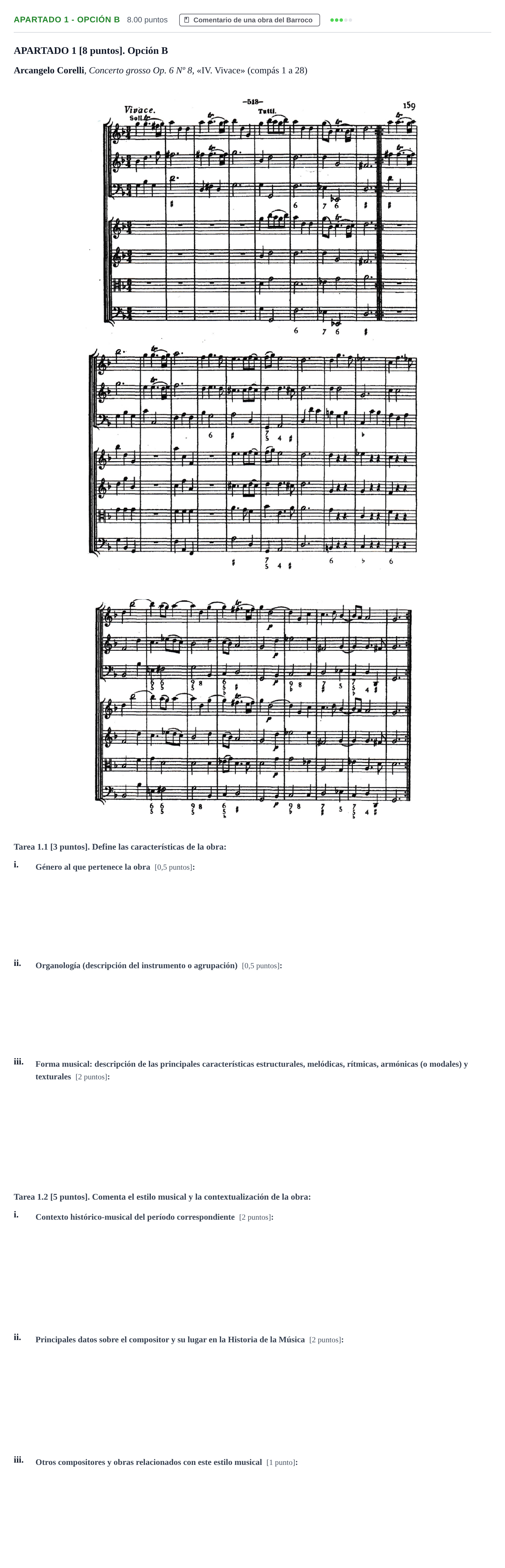 Enunciado: Apartado 1 - Opción B · Historia de la Música y de la Danza PAU Cantabria Ordinaria 2025