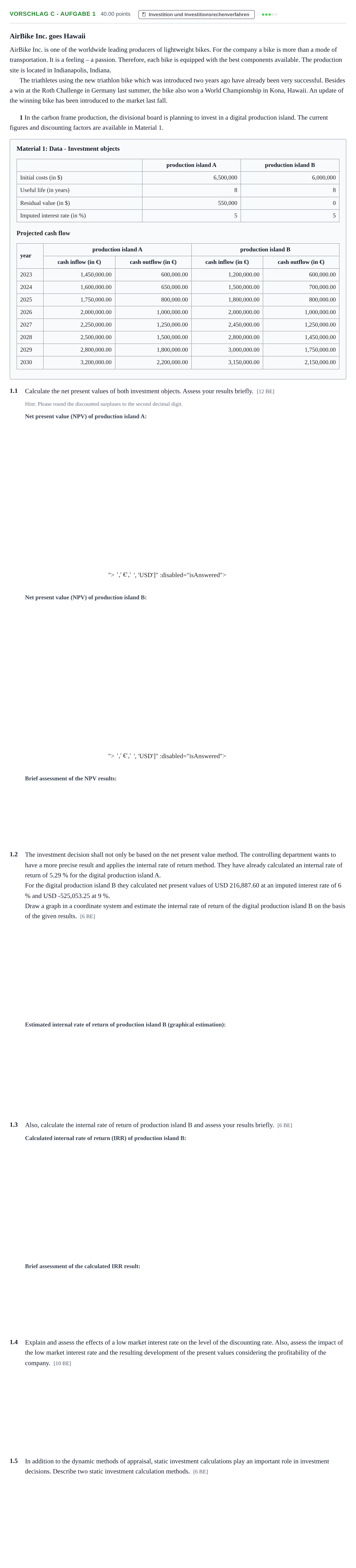 Aufgabenstellung: Aufgabe Vorschlag C - Aufgabe 1 · Abitur Hessen Wirtschaftslehre LK · bilingual Englisch 2022