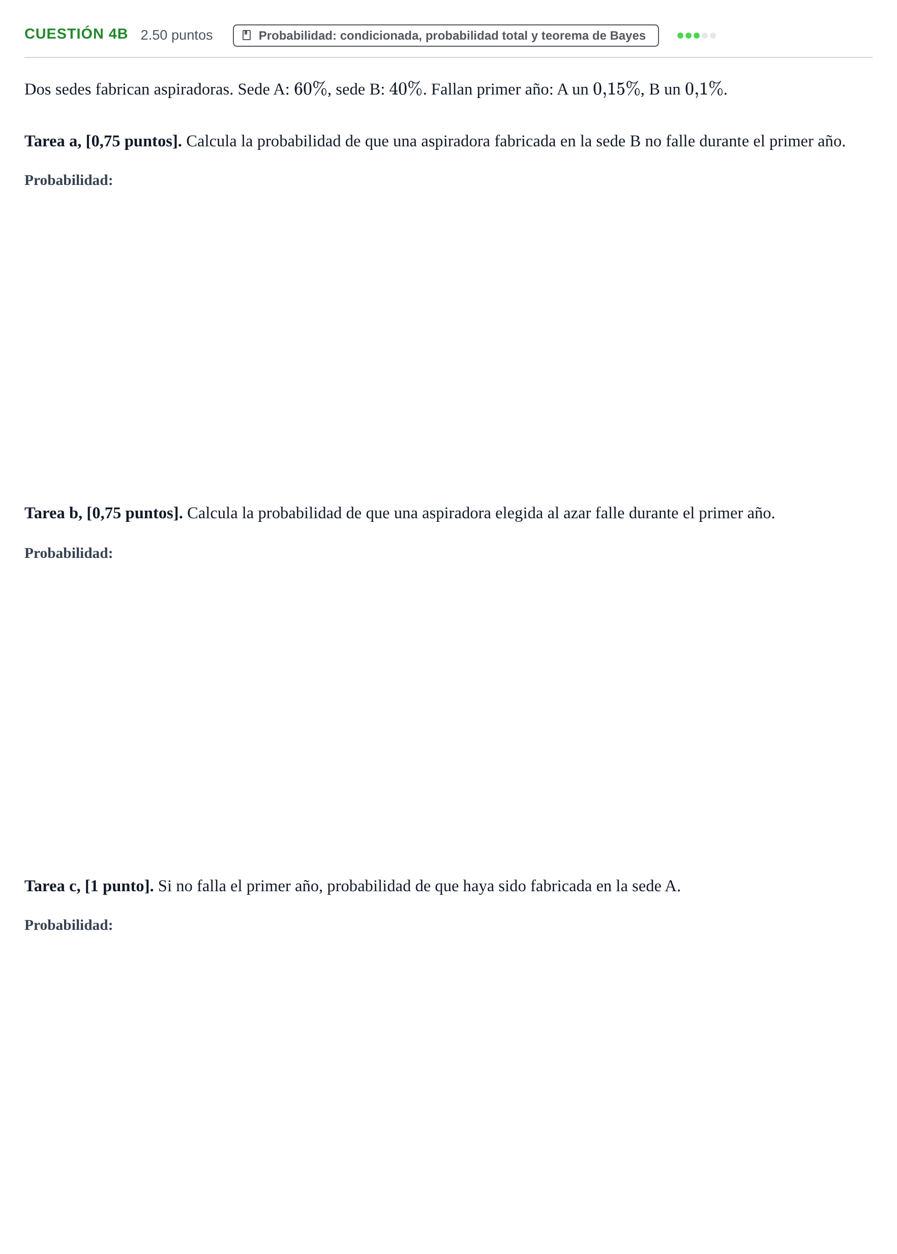 Enunciado: Cuestión 4B · Matemáticas II PAU Cantabria Ordinaria 2025