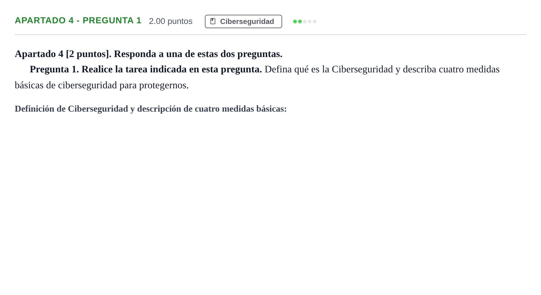 Enunciado: Apartado 4 - Pregunta 1 · Tecnología e Ingeniería II PAU Cantabria Extraordinaria 2025