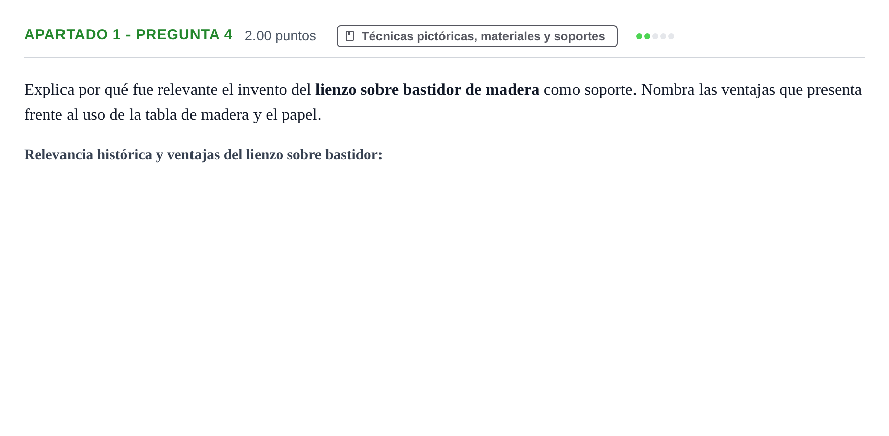 Enunciado: Apartado 1 - Pregunta 4 · Técnicas de Expresión Gráfico-Plástica PAU Cantabria Ordinaria 2025