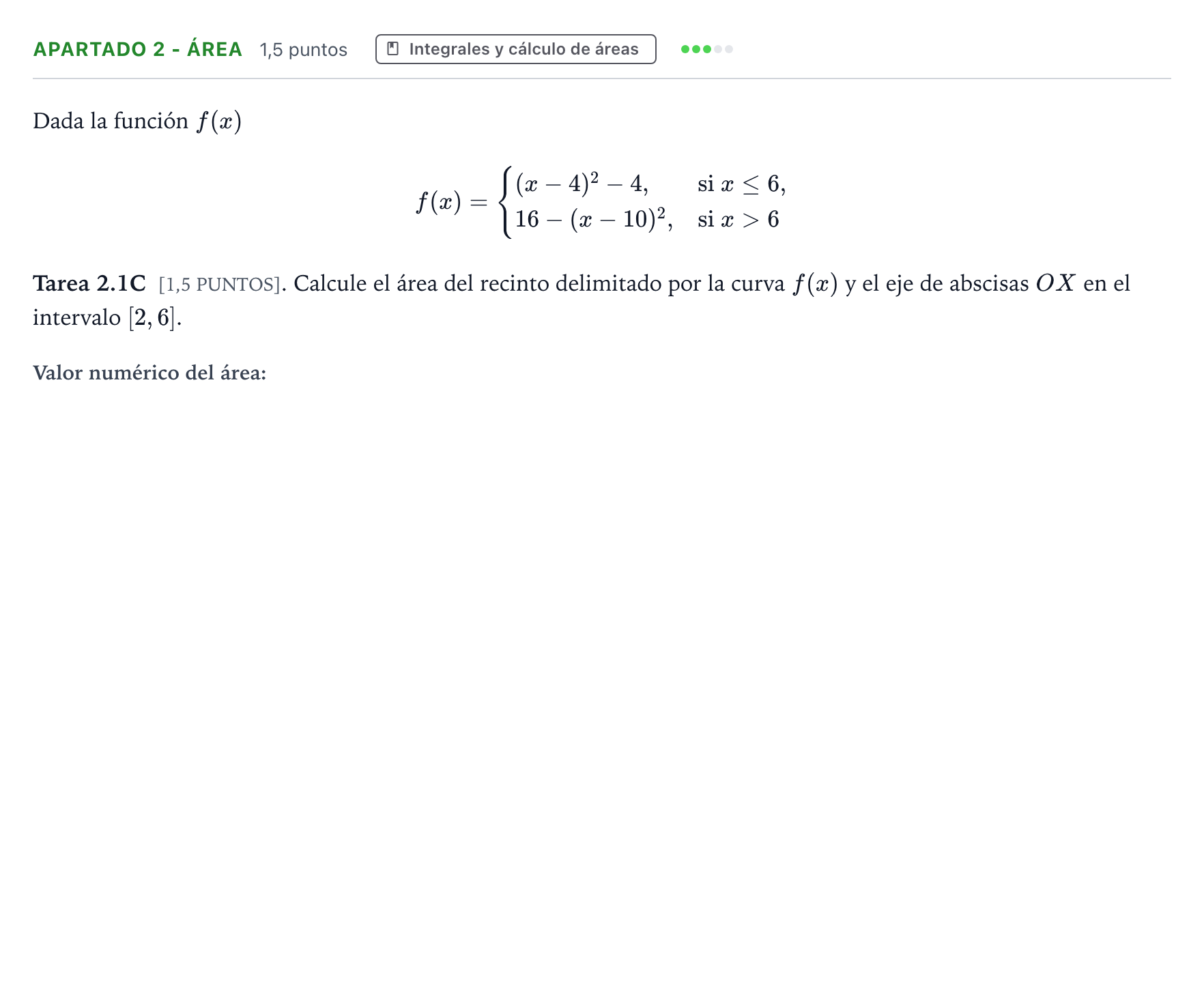 Enunciado: Apartado 2 - Área · Matemáticas aplicadas a las Ciencias Sociales II PAU Cantabria Ordinaria 2025