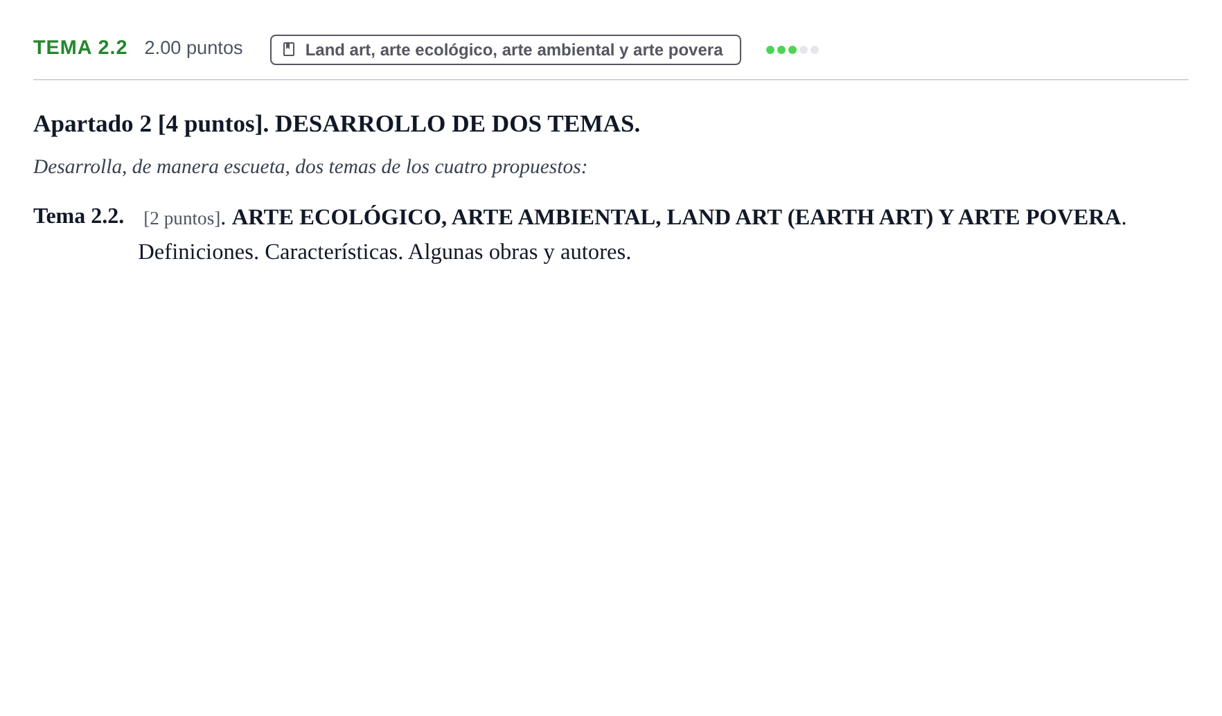 Enunciado: Ejercicio Tema 2.2 · Movimientos Culturales y Artísticos PAU Cantabria Ordinaria 2025
