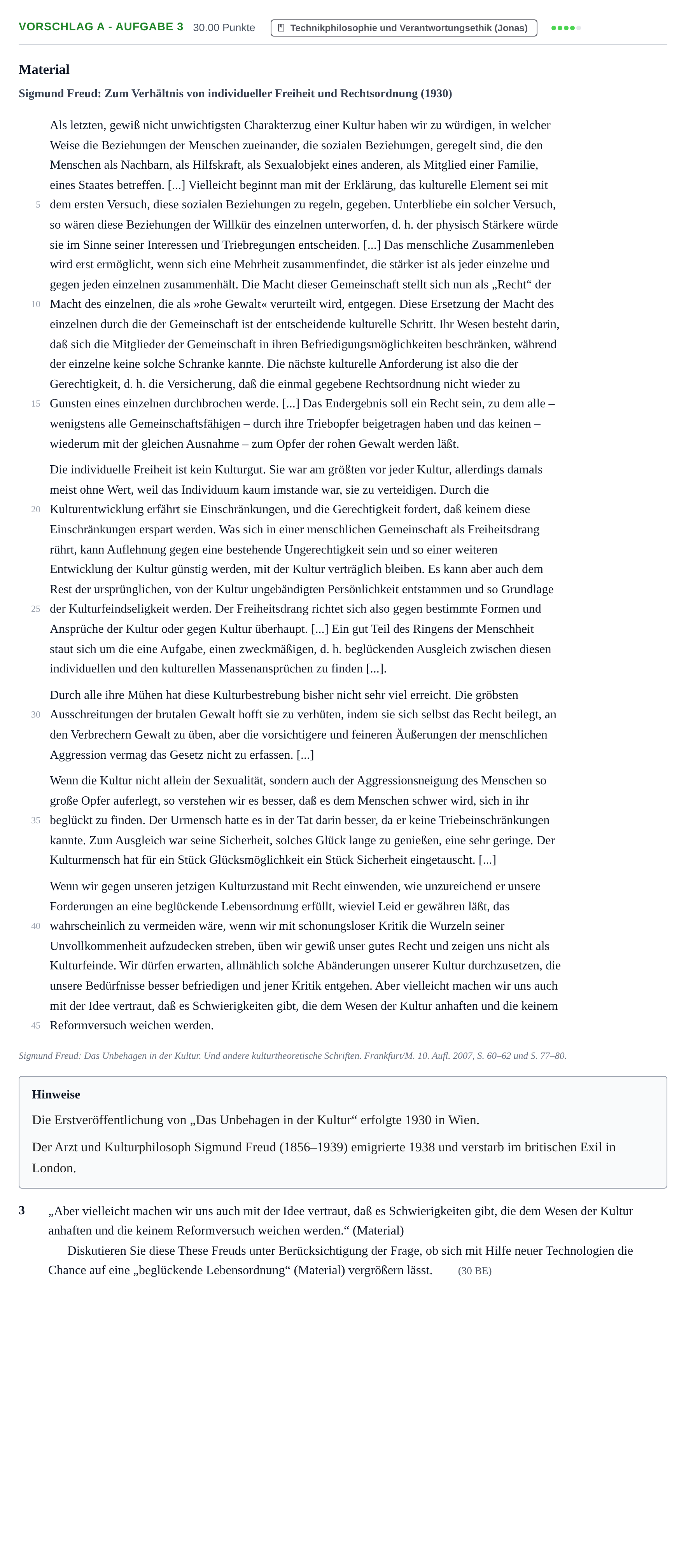 Aufgabenstellung: Aufgabe Vorschlag A - Aufgabe 3 · Abitur Hessen Philosophie GK 2021
