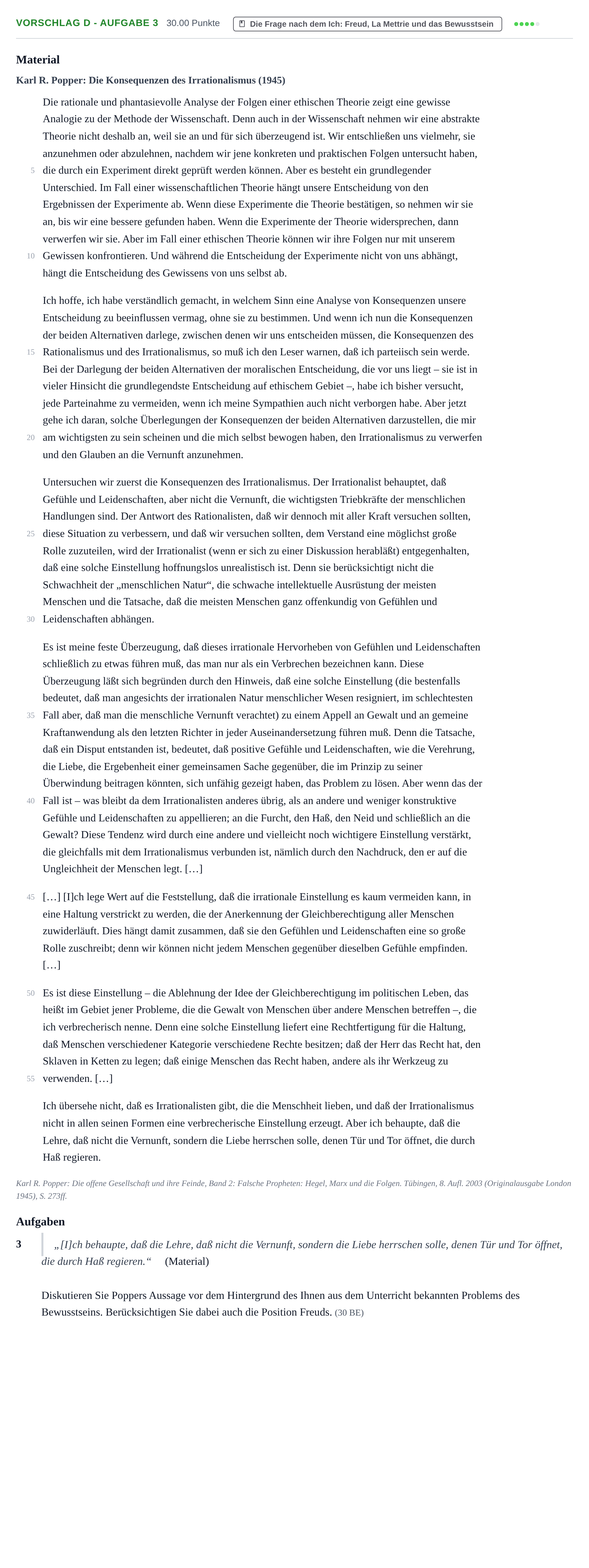 Aufgabenstellung: Aufgabe Vorschlag D - Aufgabe 3 · Abitur Hessen Philosophie GK 2021