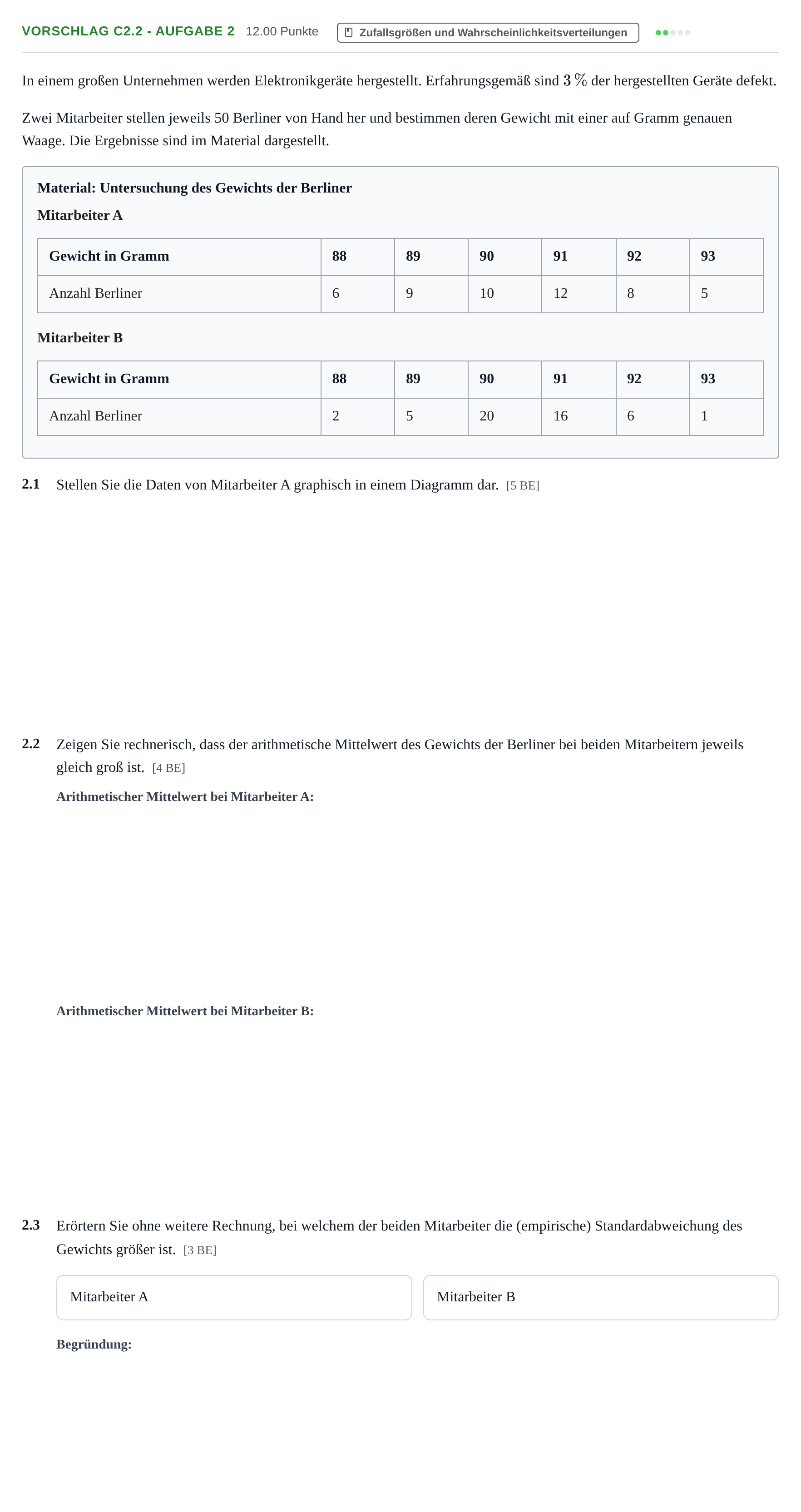 Aufgabenstellung: Aufgabe Vorschlag C2.2 - Aufgabe 2 · Abitur Hessen Mathematik GK · CAS 2021