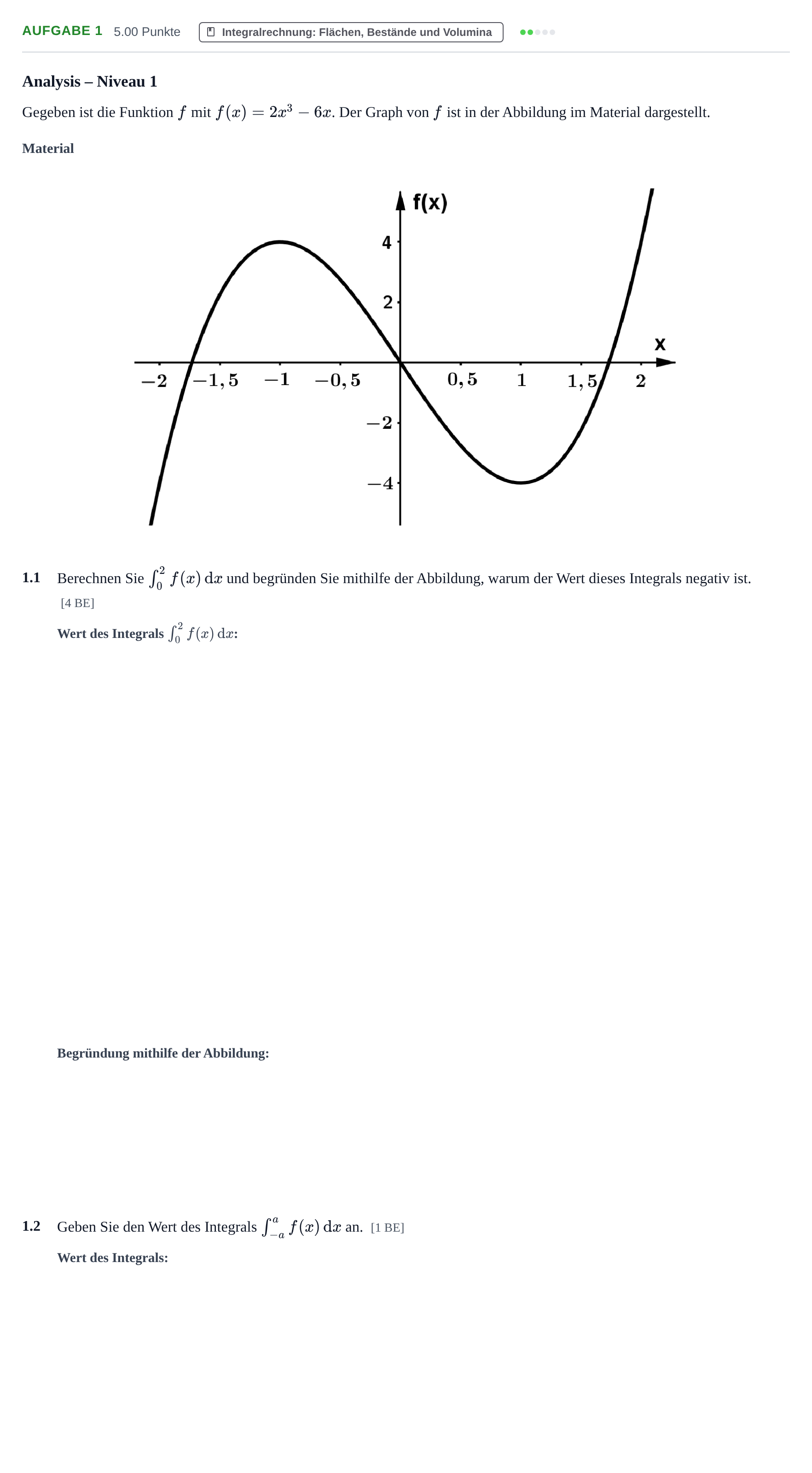 Aufgabenstellung: Aufgabe 1 · Abitur Hessen Mathematik GK · CAS 2021