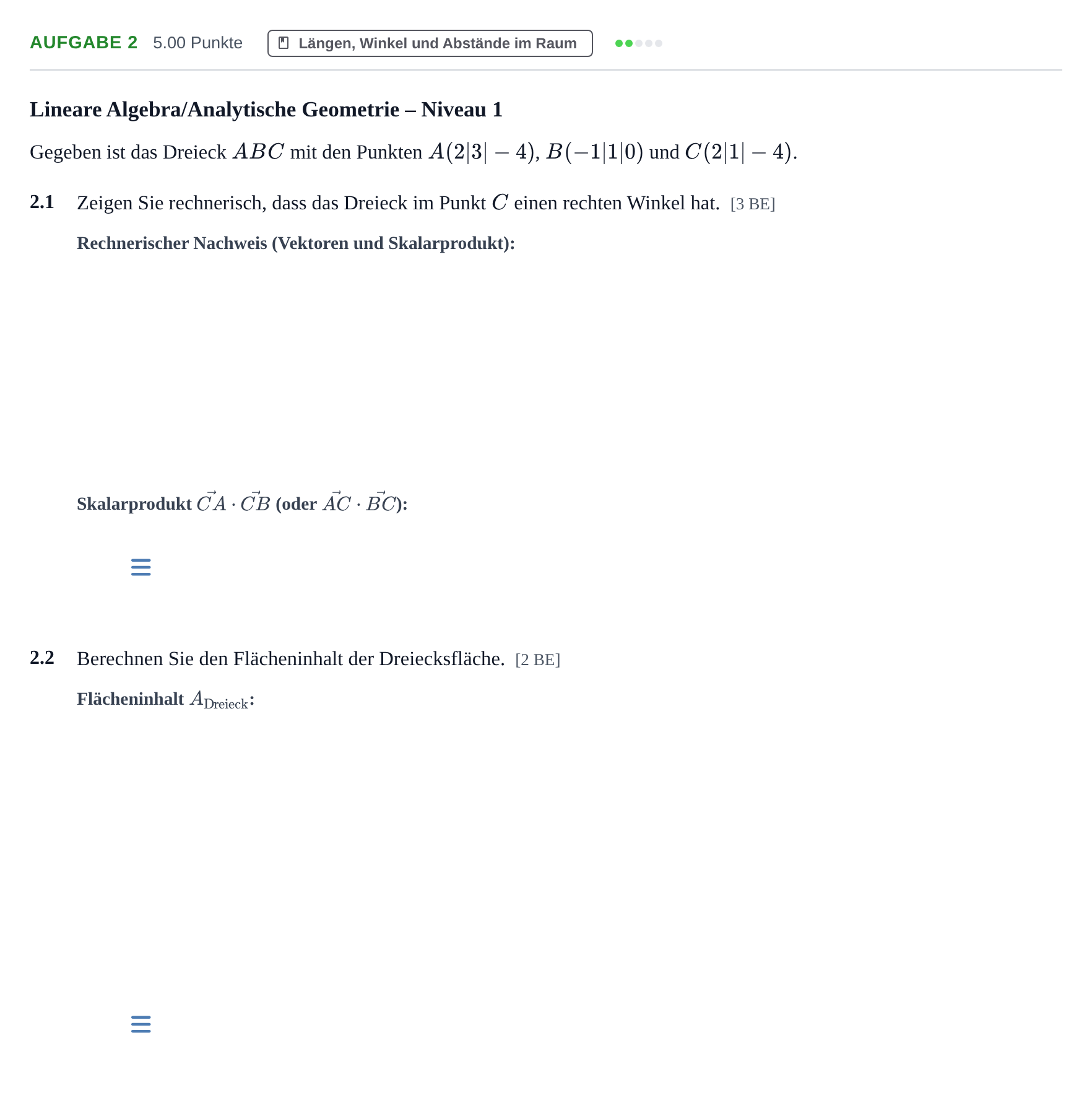 Aufgabenstellung: Aufgabe 2 · Abitur Hessen Mathematik GK · CAS 2021