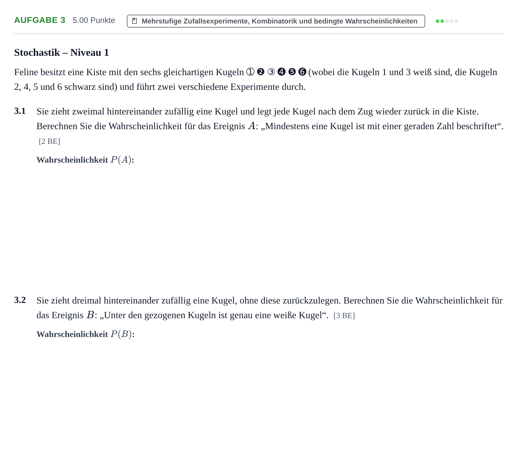 Aufgabenstellung: Aufgabe 3 · Abitur Hessen Mathematik GK · CAS 2021