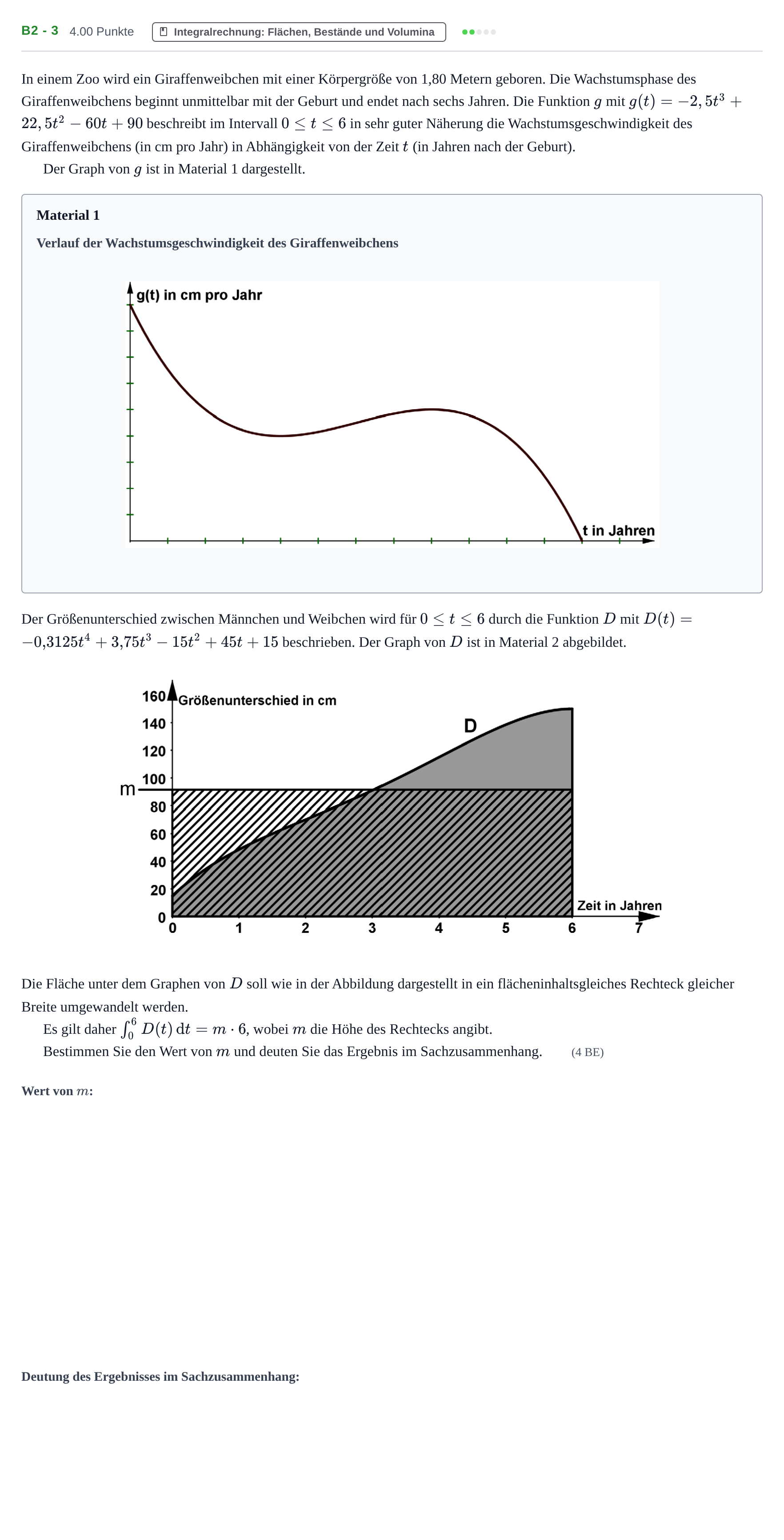 Aufgabenstellung: Aufgabe B2 - 3 · Abitur Hessen Mathematik GK · WTR 2021