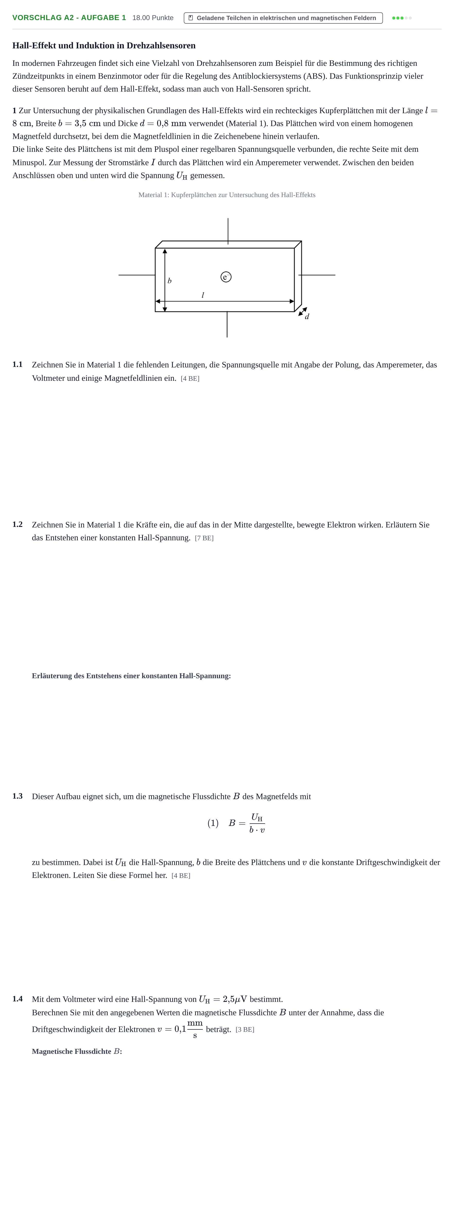 Aufgabenstellung: Aufgabe Vorschlag A2 - Aufgabe 1 · Abitur Hessen Physik LK 2021