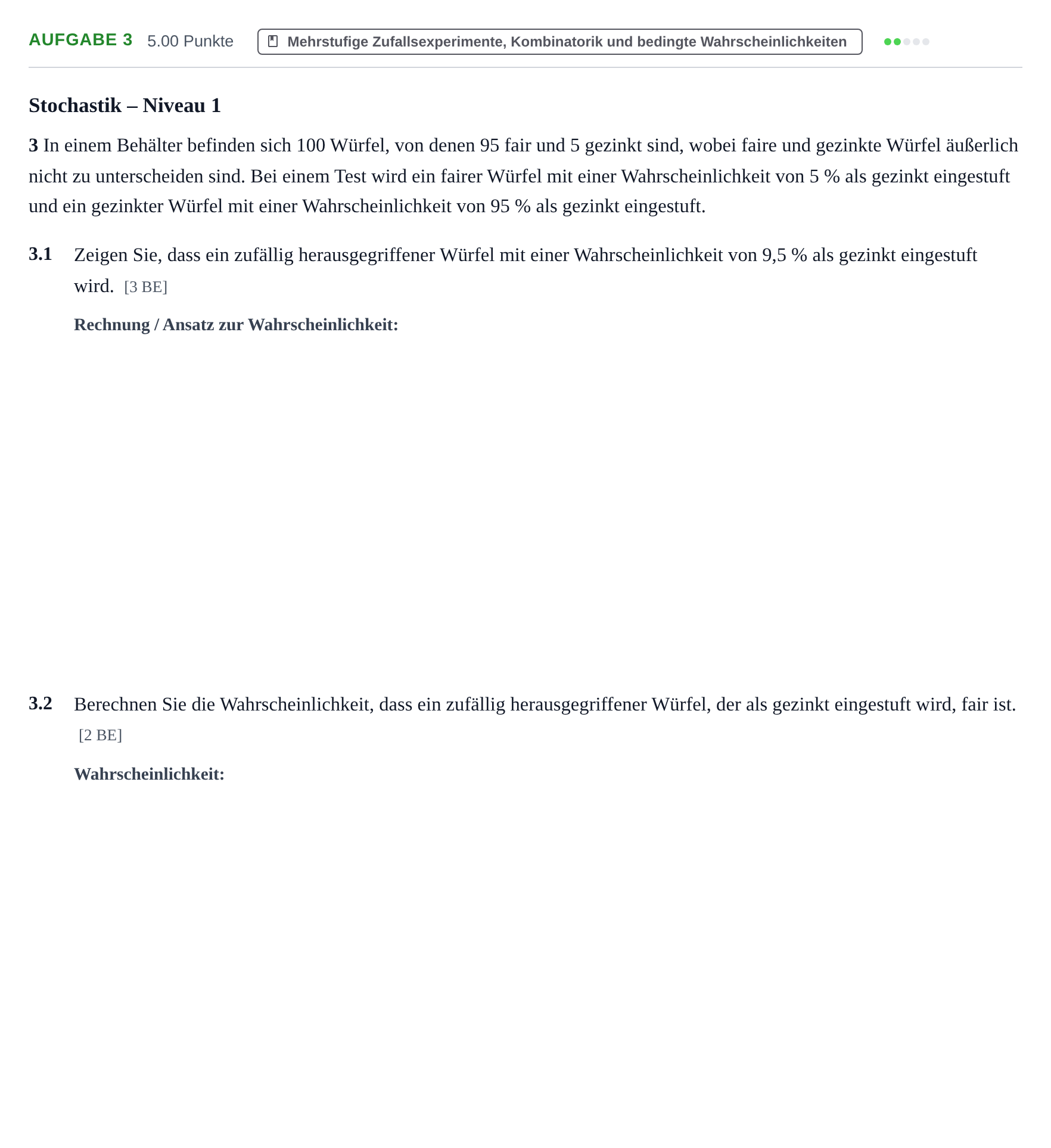 Aufgabenstellung: Aufgabe 3 · Abitur Hessen Mathematik LK · CAS 2021