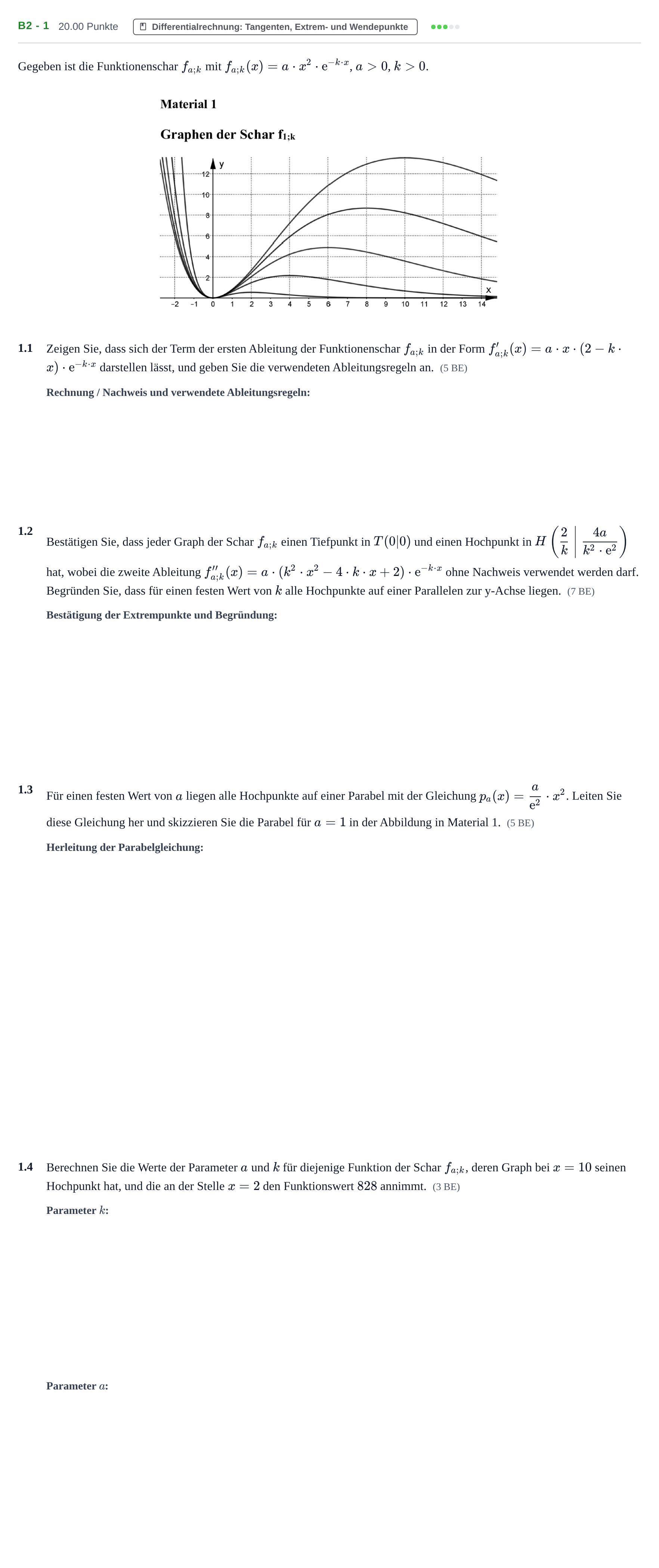 Aufgabenstellung: Aufgabe B2 - 1 · Abitur Hessen Mathematik LK · WTR 2021