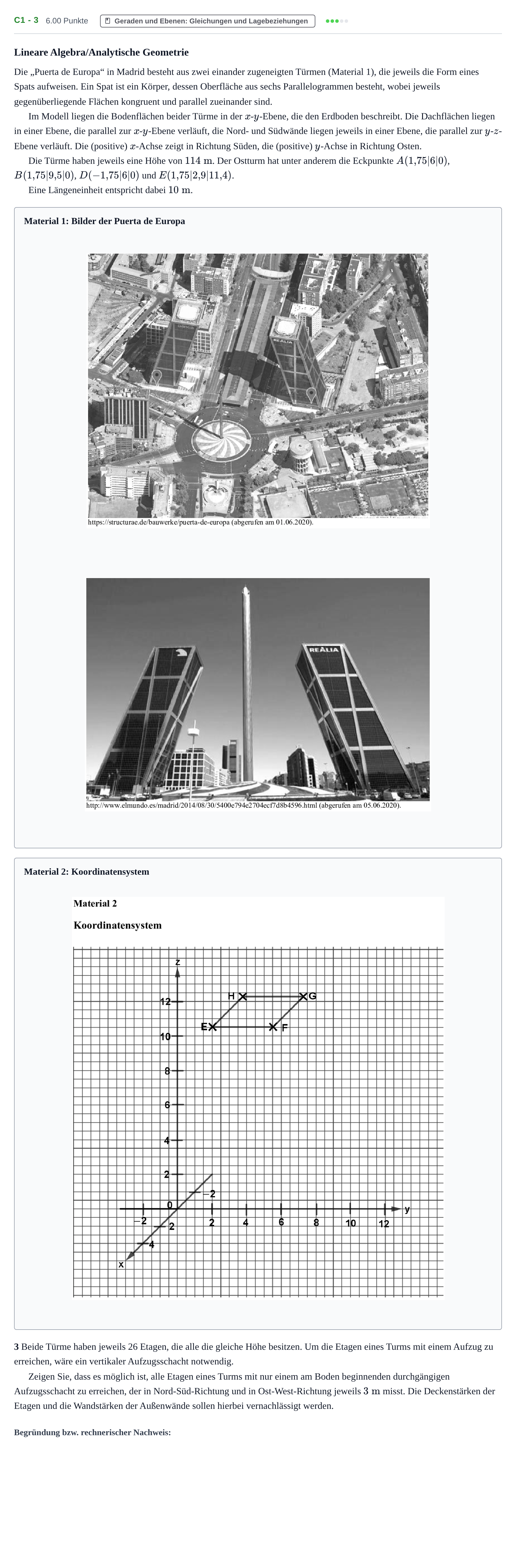 Aufgabenstellung: Aufgabe C1 - 3 · Abitur Hessen Mathematik LK · WTR 2021