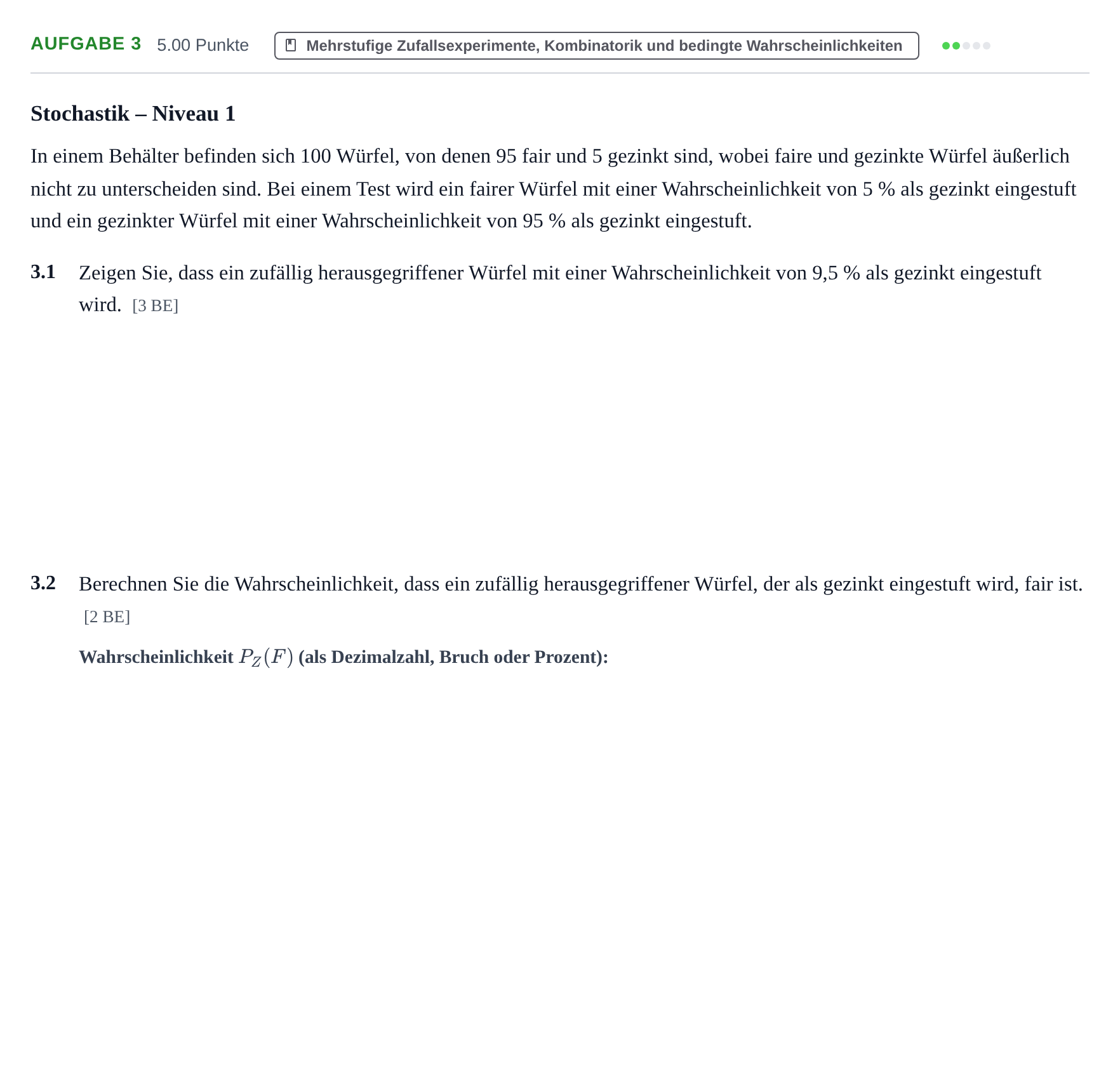 Aufgabenstellung: Aufgabe 3 · Abitur Hessen Mathematik LK · WTR 2021