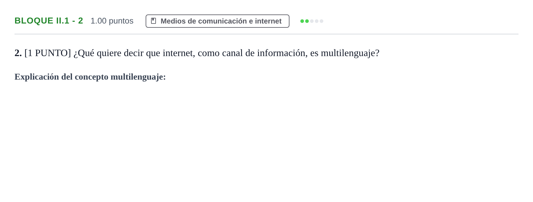 Enunciado: Bloque II.1 - 2 · Cultura Audiovisual II PAU Cantabria Extraordinaria 2023