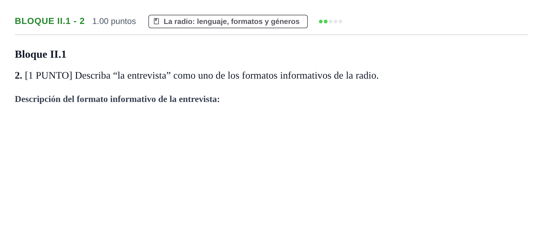 Enunciado: Bloque II.1 - 2 · Cultura Audiovisual II PAU Cantabria Ordinaria 2023