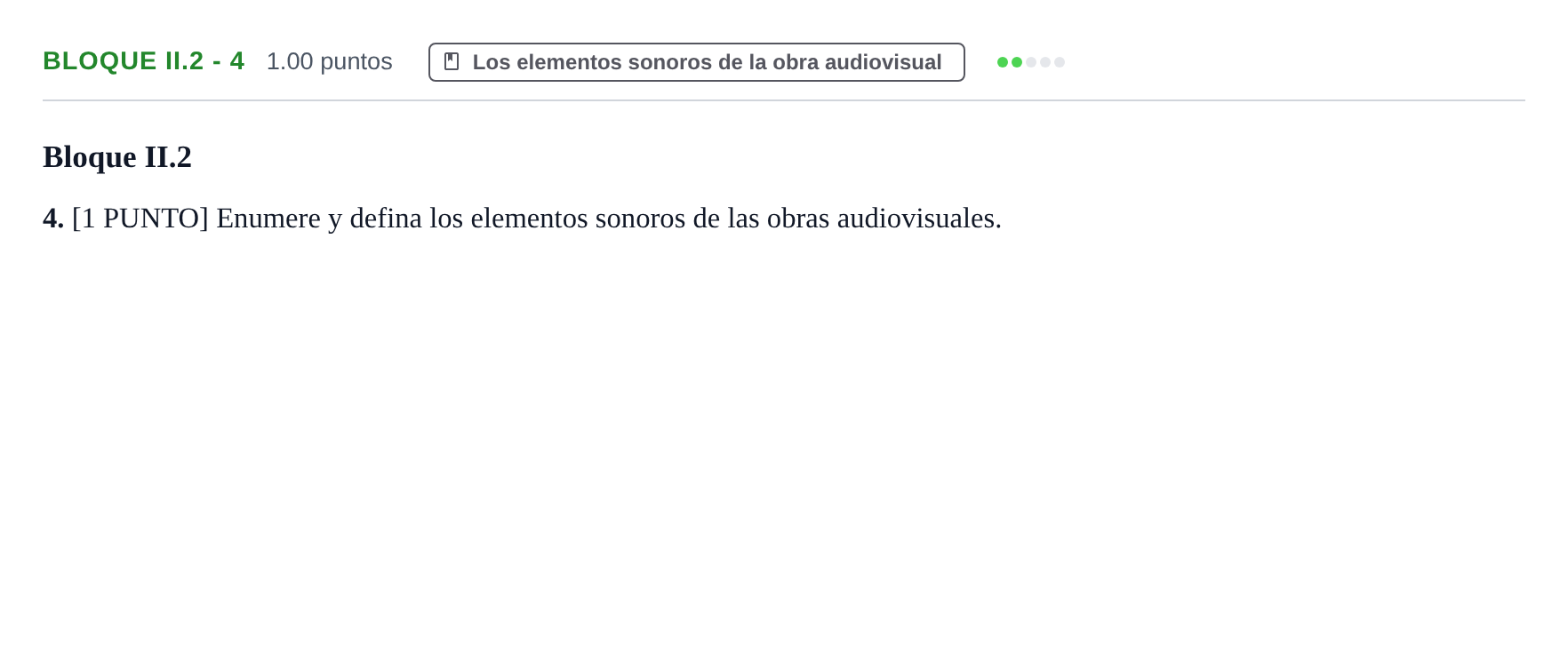Enunciado: Bloque II.2 - 4 · Cultura Audiovisual II PAU Cantabria Ordinaria 2023