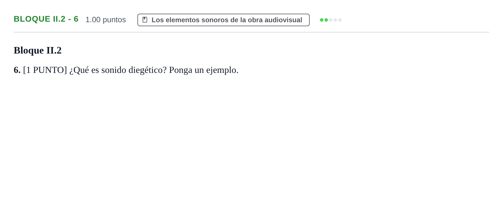 Enunciado: Bloque II.2 - 6 · Cultura Audiovisual II PAU Cantabria Ordinaria 2023