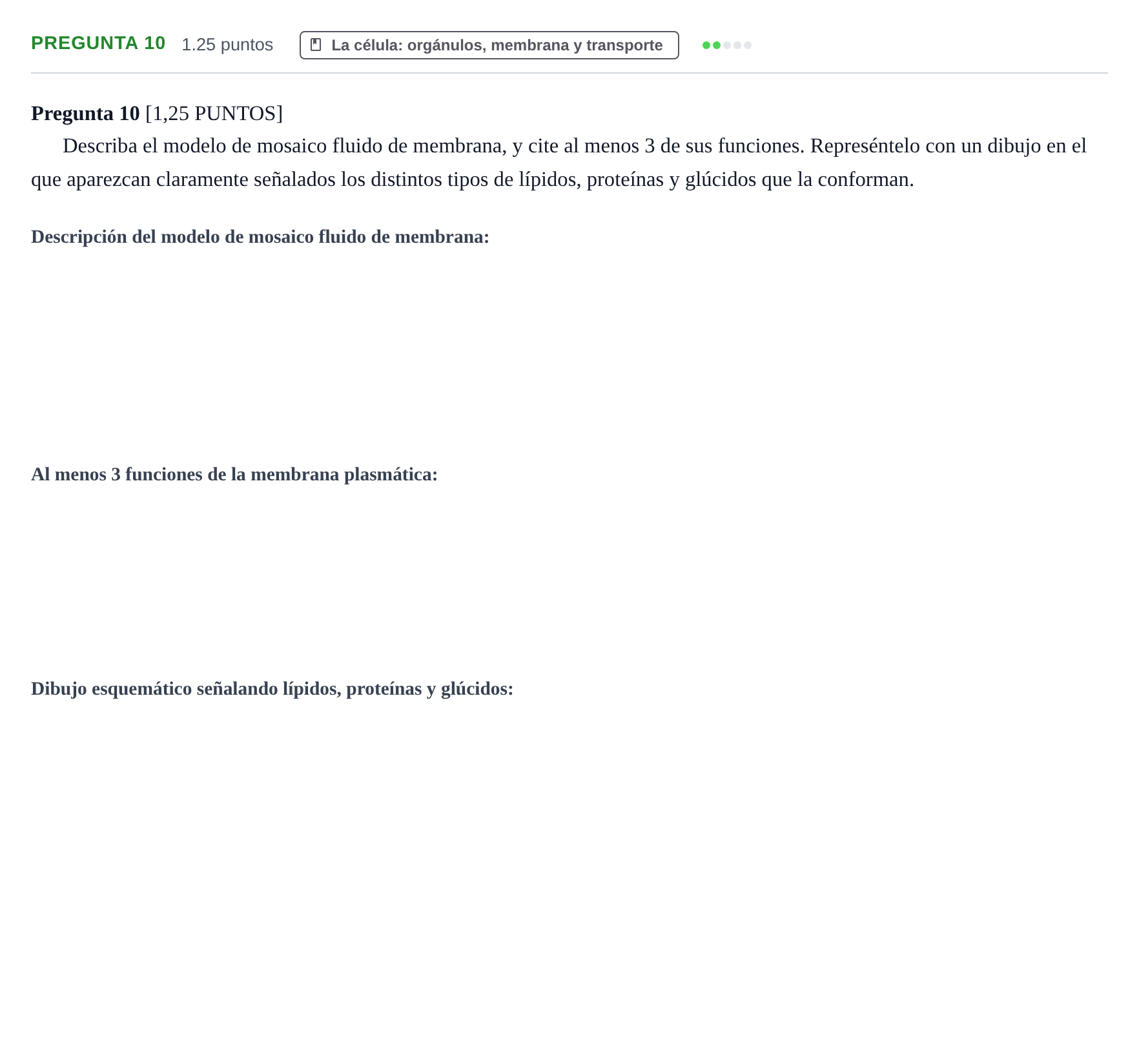 Enunciado: Pregunta 10 · Biología PAU Cantabria Ordinaria 2023