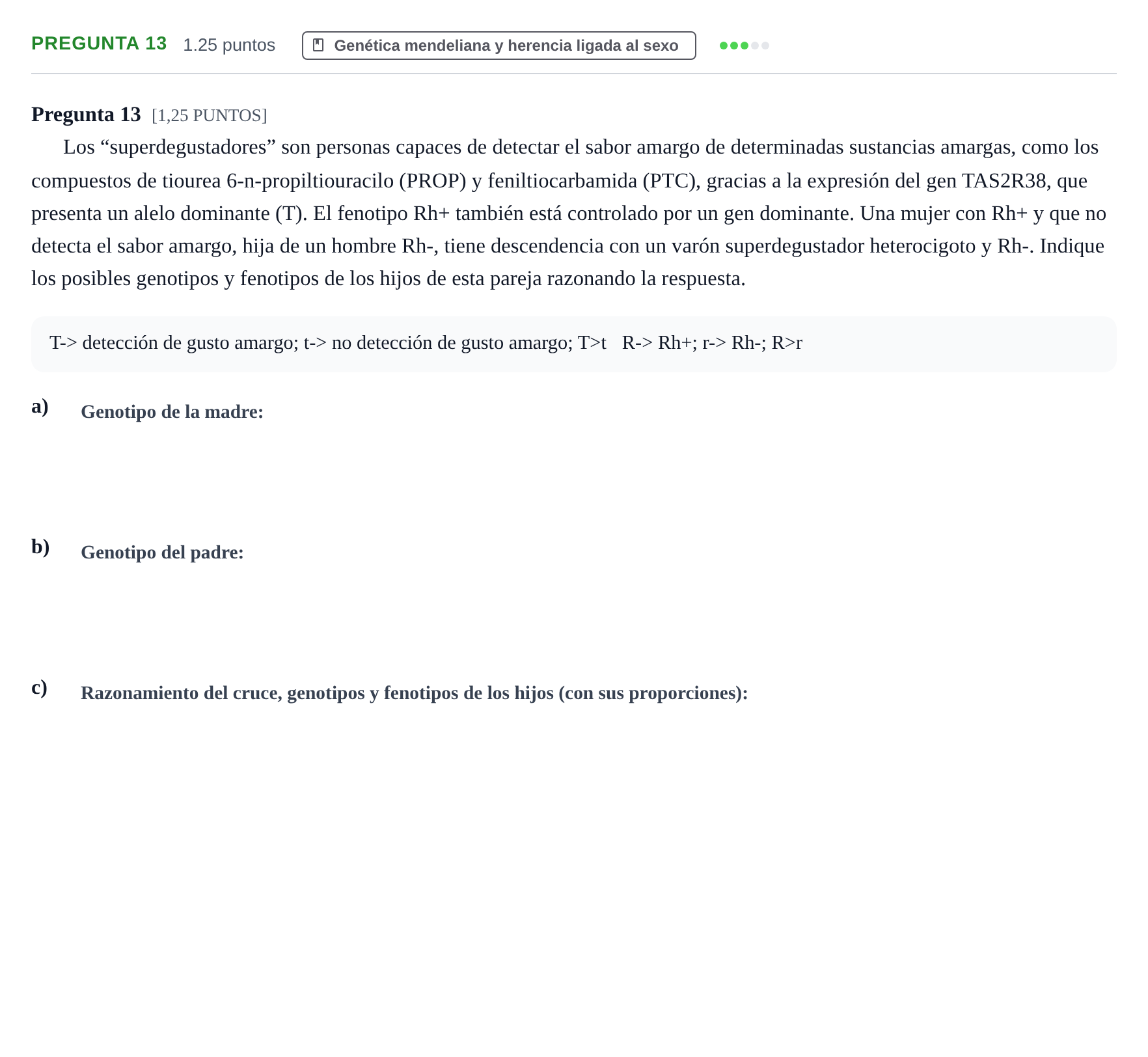 Enunciado: Pregunta 13 · Biología PAU Cantabria Ordinaria 2023