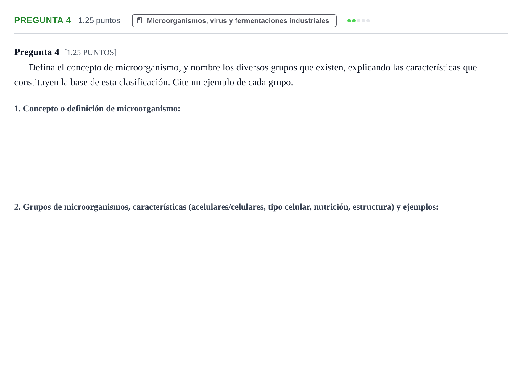 Enunciado: Pregunta 4 · Biología PAU Cantabria Ordinaria 2023