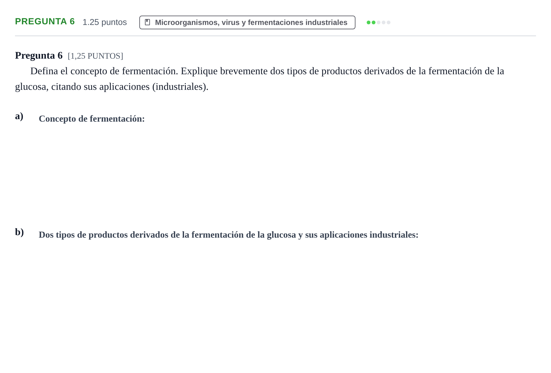 Enunciado: Pregunta 6 · Biología PAU Cantabria Ordinaria 2023