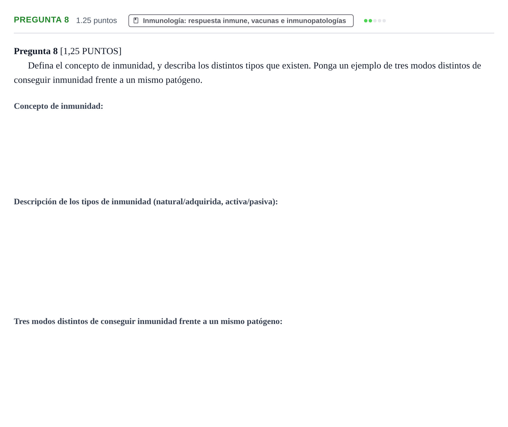 Enunciado: Pregunta 8 · Biología PAU Cantabria Ordinaria 2023