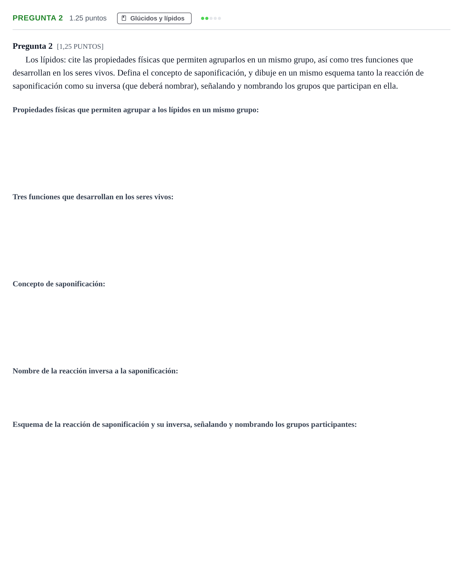 Enunciado: Pregunta 2 · Biología PAU Cantabria Extraordinaria 2023