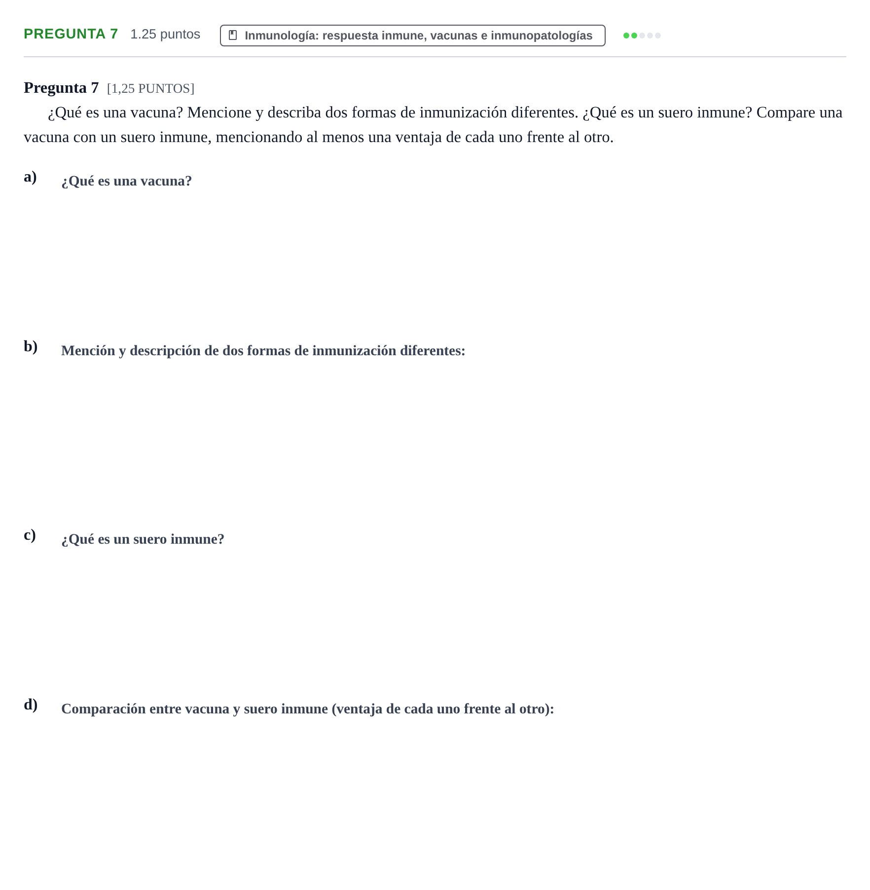 Enunciado: Pregunta 7 · Biología PAU Cantabria Extraordinaria 2023
