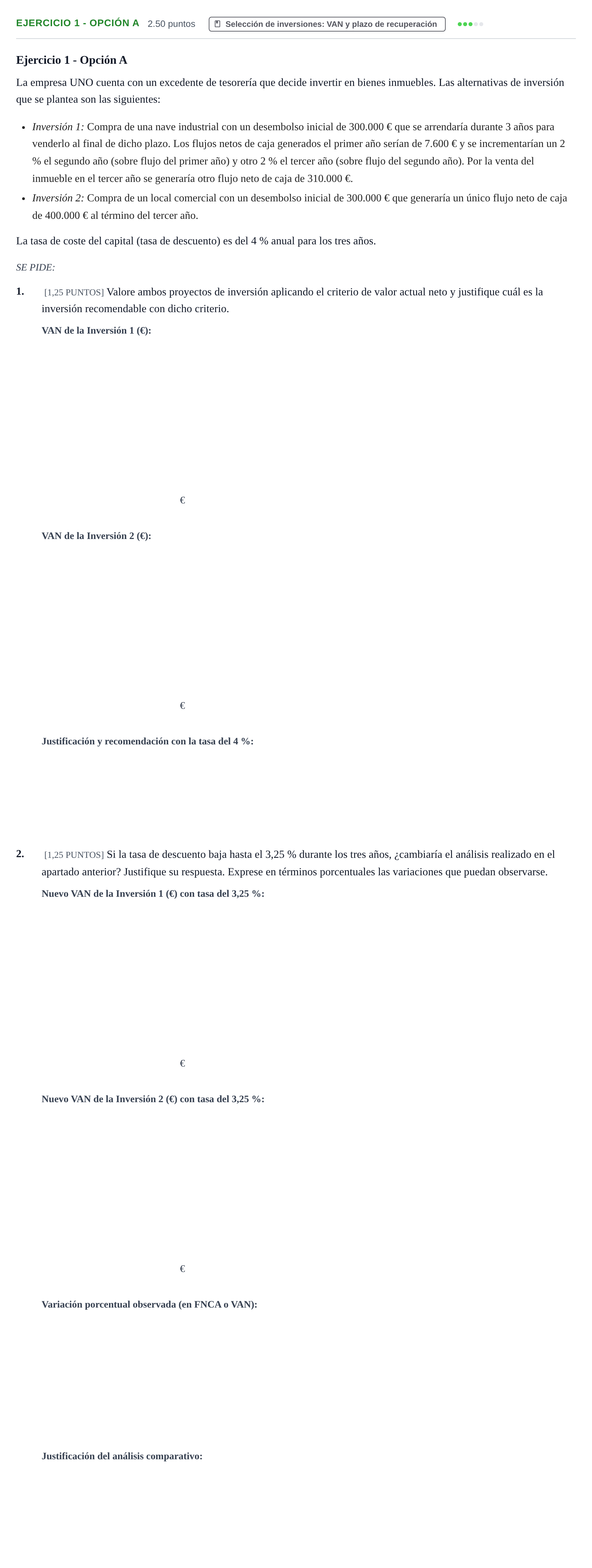 Enunciado: Ejercicio 1 - Opción A · Empresa y Diseño de Modelos de Negocio PAU Cantabria Ordinaria 2023