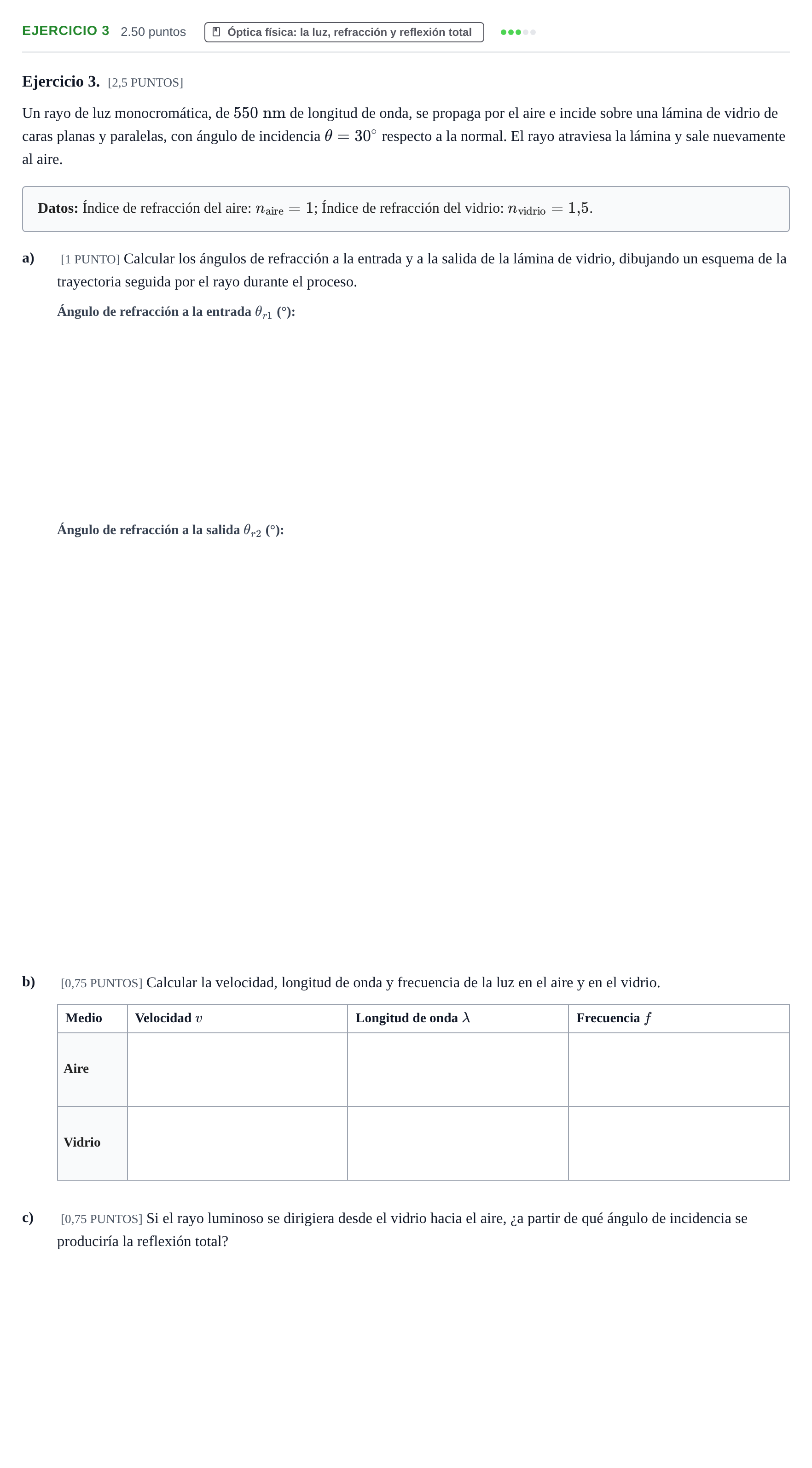 Enunciado: Ejercicio 3 · Física PAU Cantabria Extraordinaria 2023