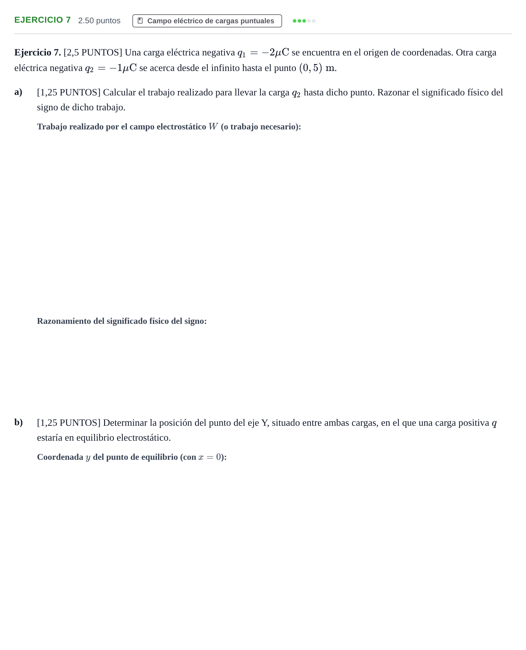 Enunciado: Ejercicio 7 · Física PAU Cantabria Extraordinaria 2023
