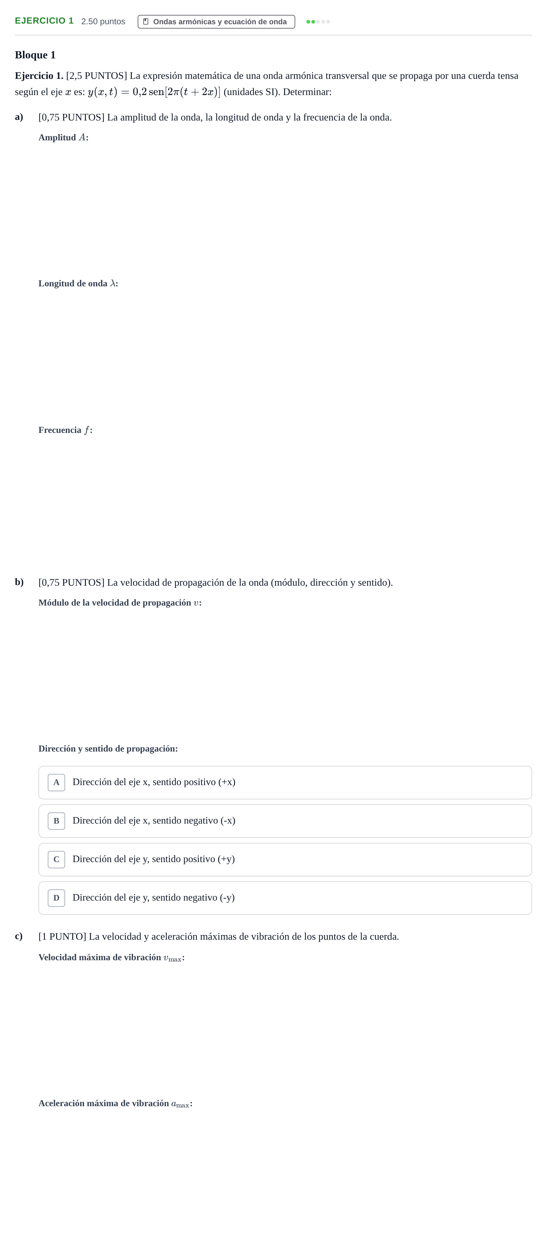 Enunciado: Ejercicio 1 · Física PAU Cantabria Ordinaria 2023