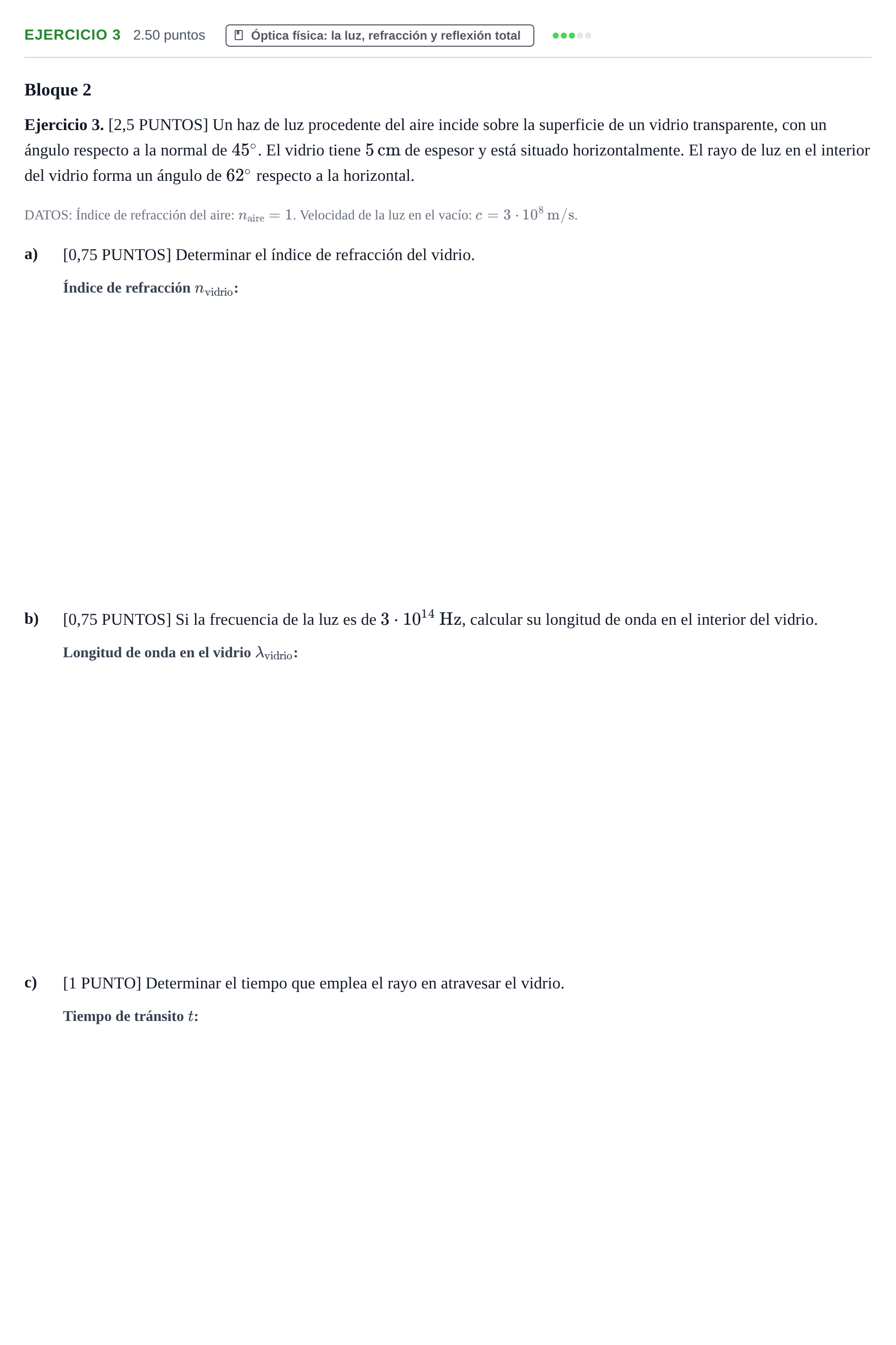 Enunciado: Ejercicio 3 · Física PAU Cantabria Ordinaria 2023