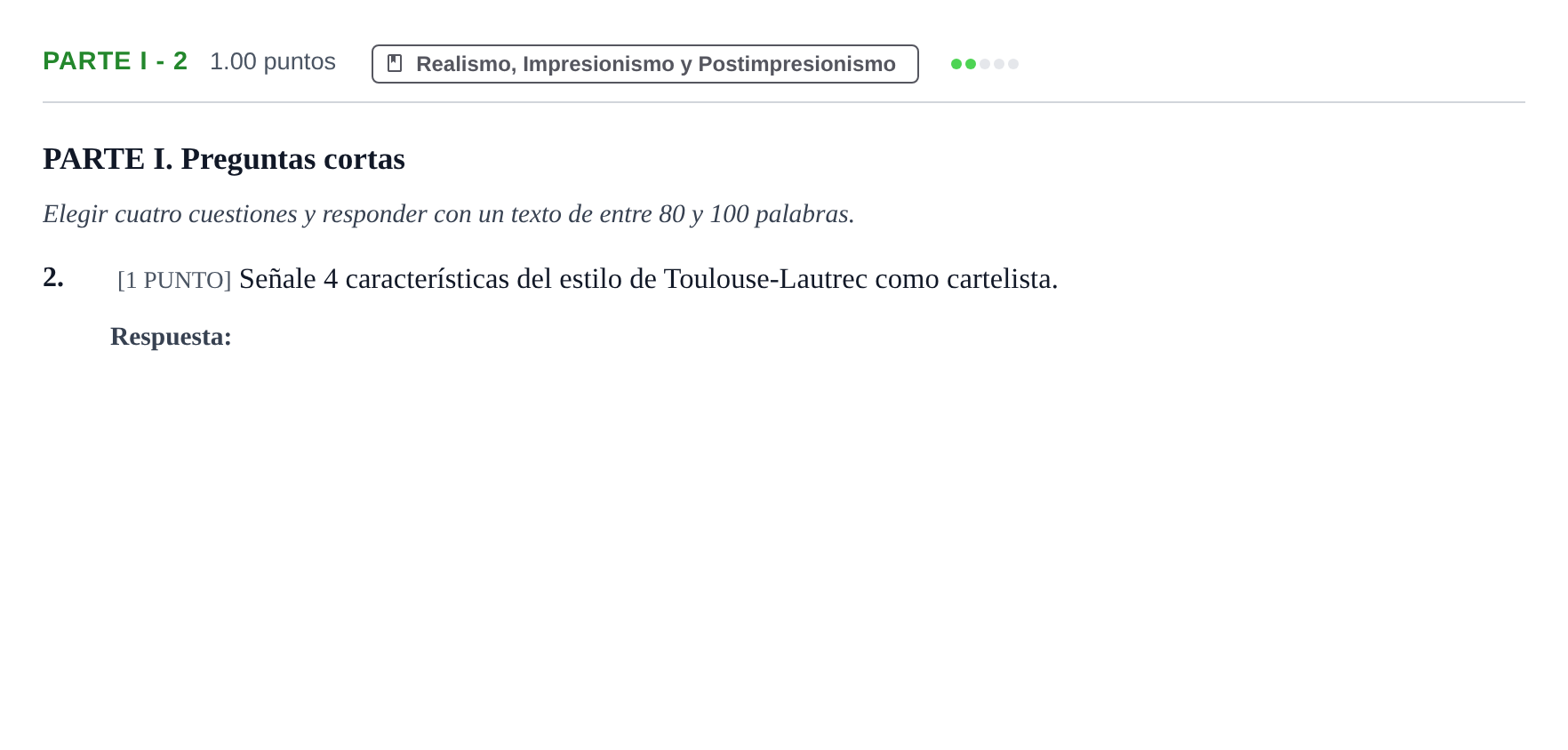 Enunciado: Ejercicio Parte I - 2 · Fundamentos Artísticos PAU Cantabria Extraordinaria 2023