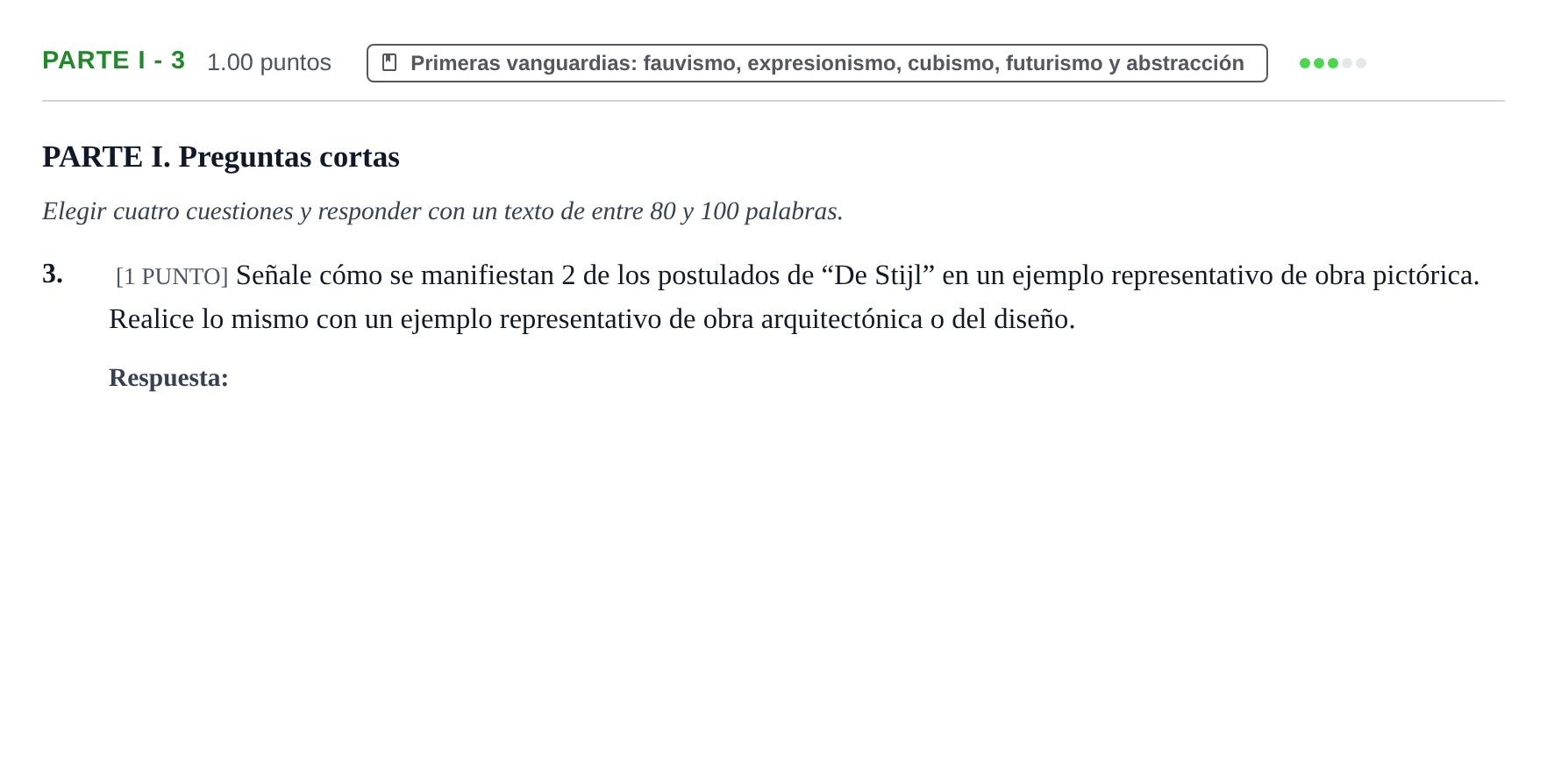 Enunciado: Ejercicio Parte I - 3 · Fundamentos Artísticos PAU Cantabria Extraordinaria 2023