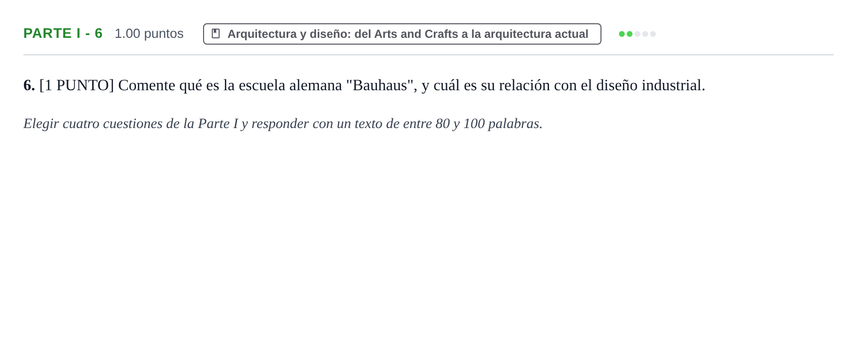 Enunciado: Ejercicio Parte I - 6 · Fundamentos Artísticos PAU Cantabria Extraordinaria 2023