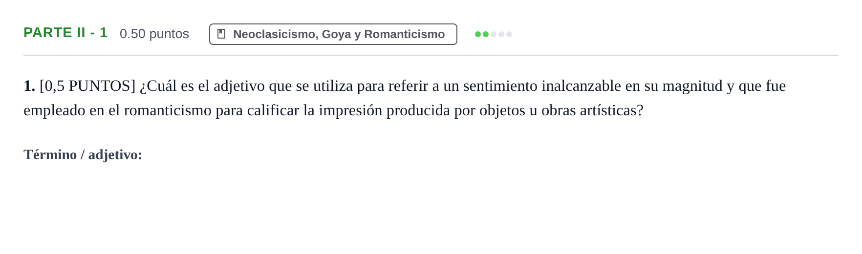 Enunciado: Ejercicio Parte II - 1 · Fundamentos Artísticos PAU Cantabria Extraordinaria 2023