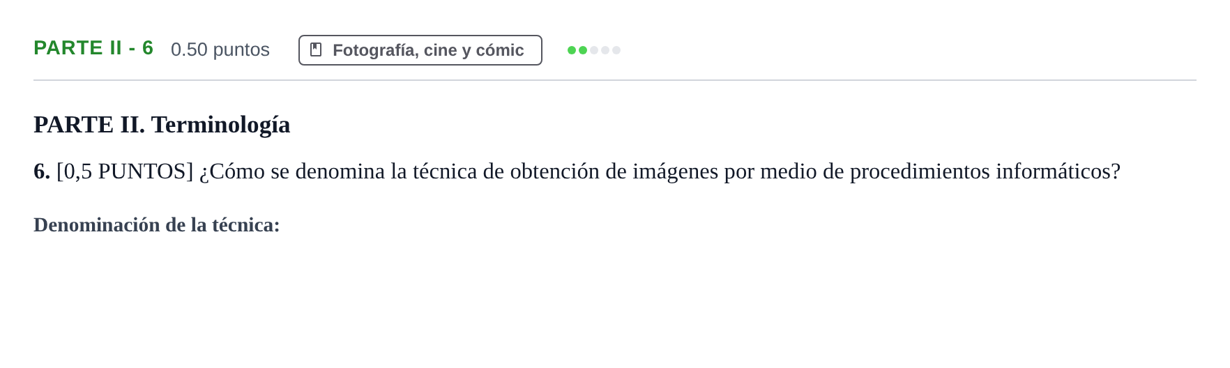 Enunciado: Ejercicio Parte II - 6 · Fundamentos Artísticos PAU Cantabria Extraordinaria 2023